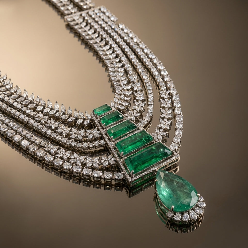 Aurevina Emerald Grandeur Necklace Set