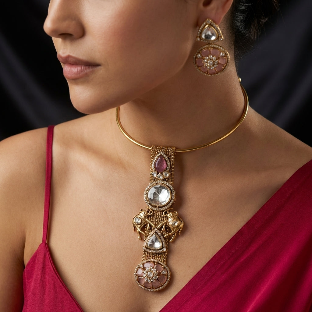 Gajraaj Heritage Pendant Choker Set