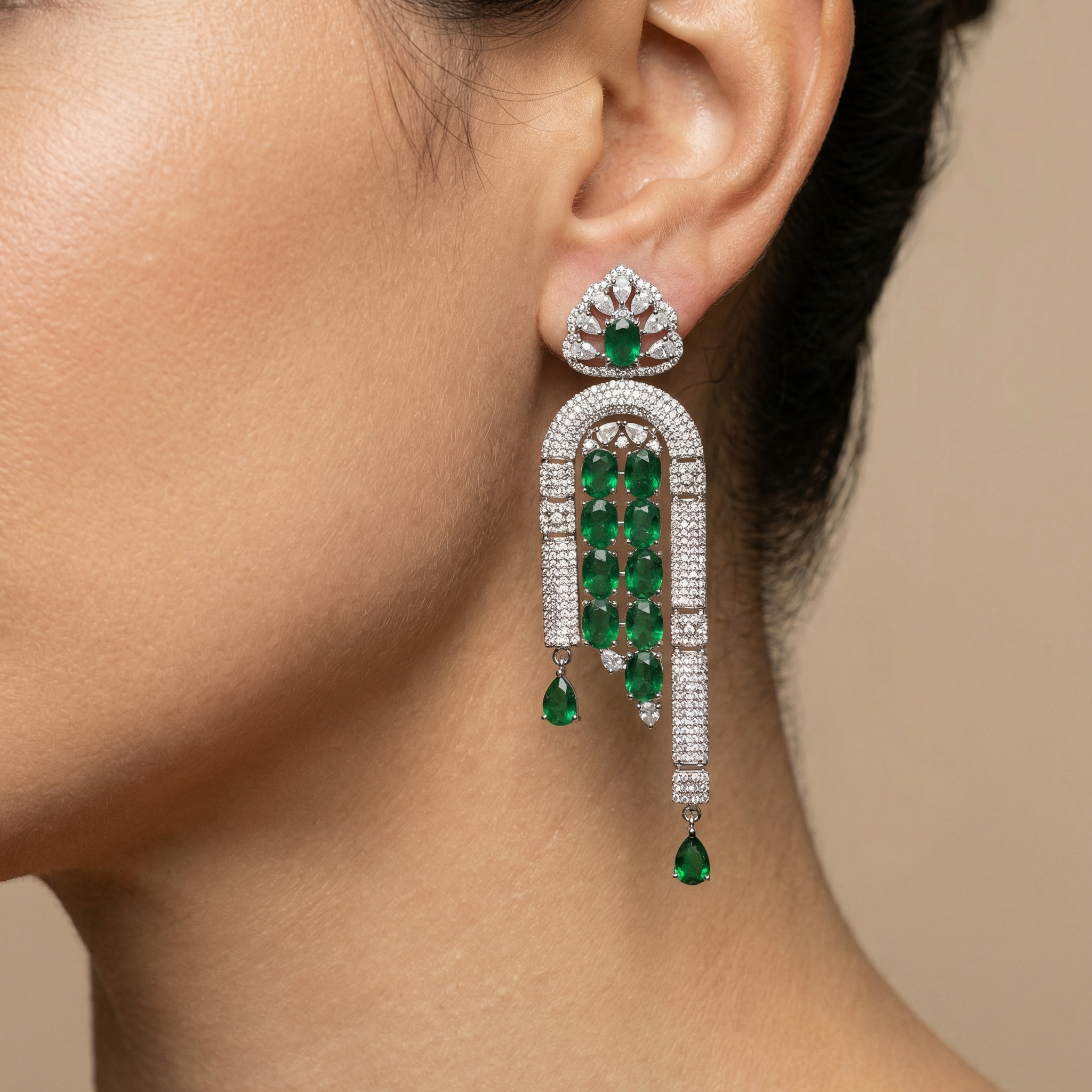 Waterfall emerald earrings – cascading Indian heirloom by Ozel