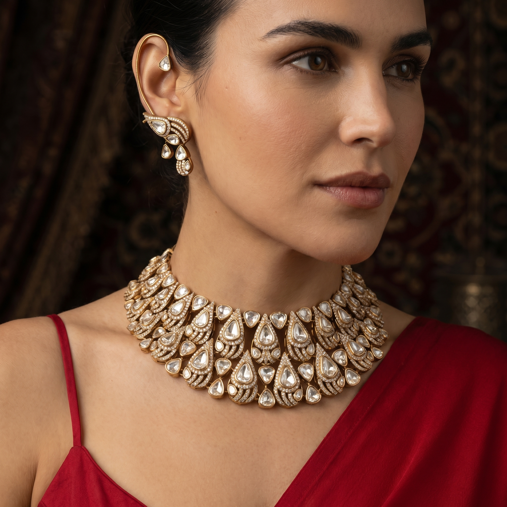 Osheen – polki choker set with earcuffs by Ozel