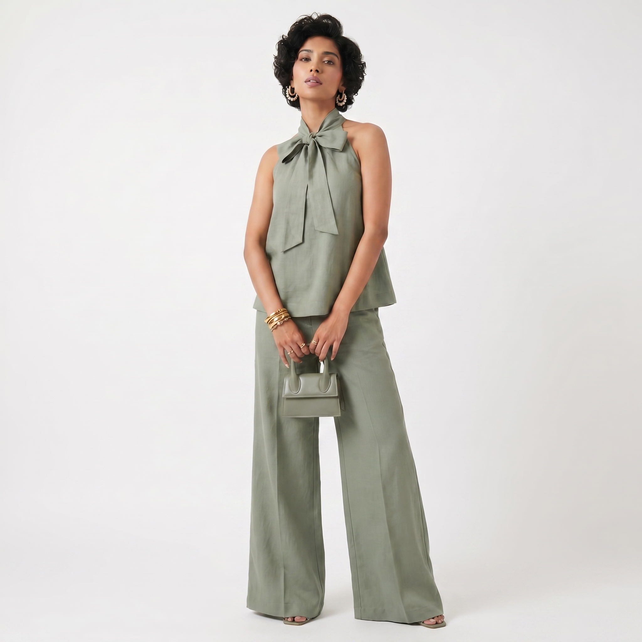 Bow Tie Halter Coord Set
