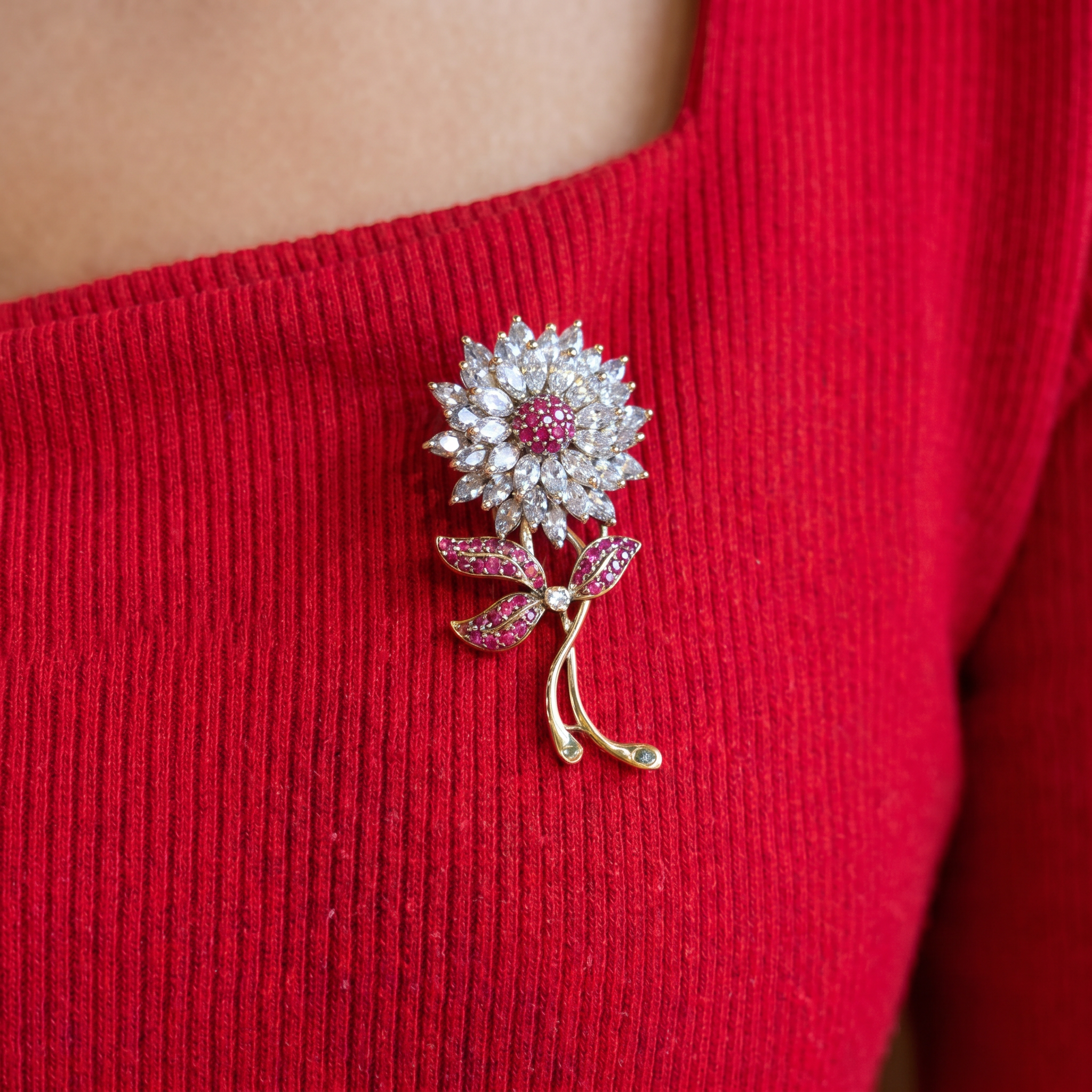 Asmita Crystal Bloom Brooch