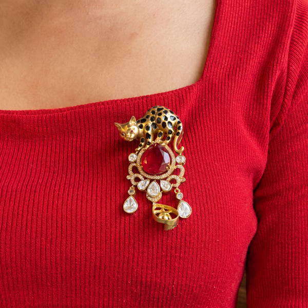 Vidhushi Panther Brooch