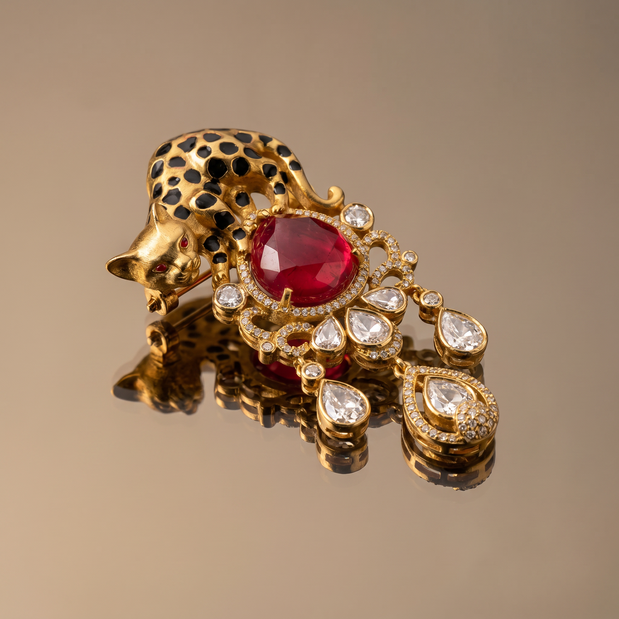 Vidhushi Panther Brooch
