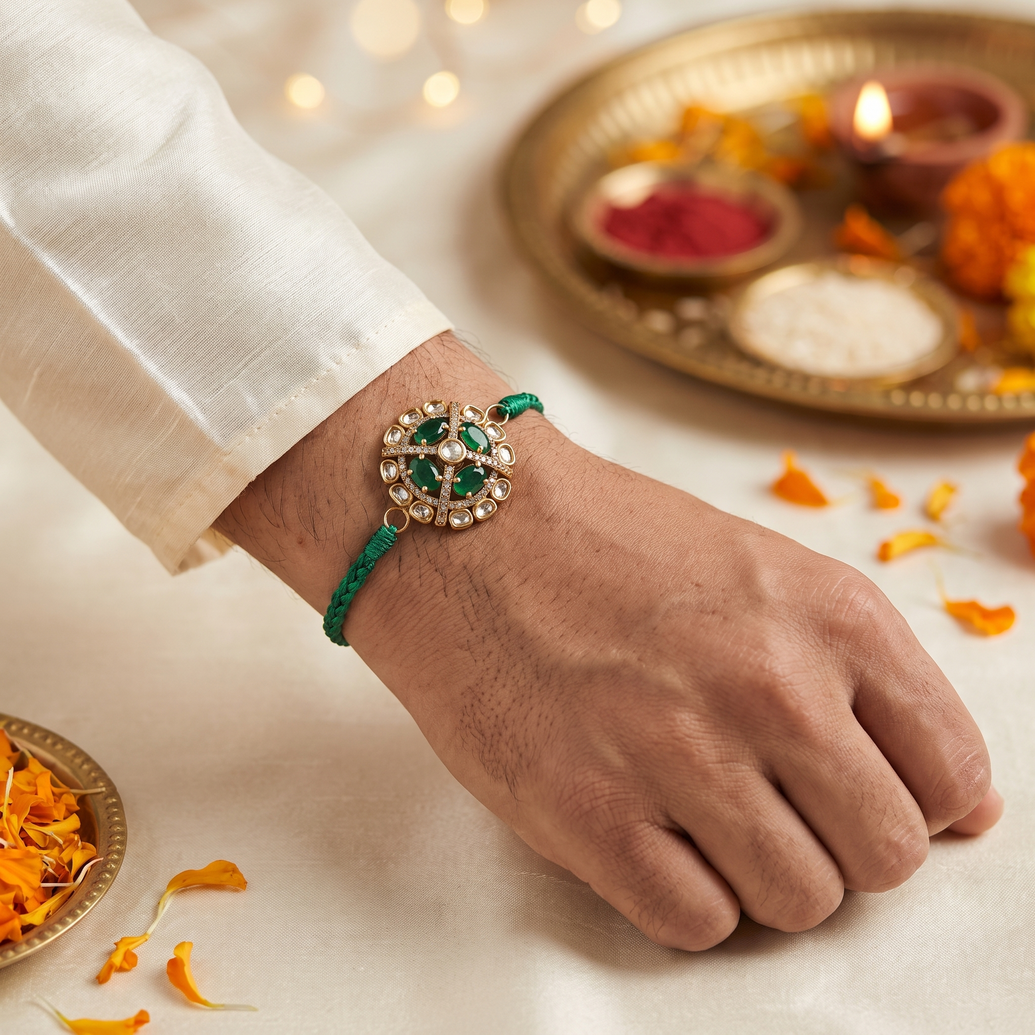 Aadit Emerald Polki Rakhi
