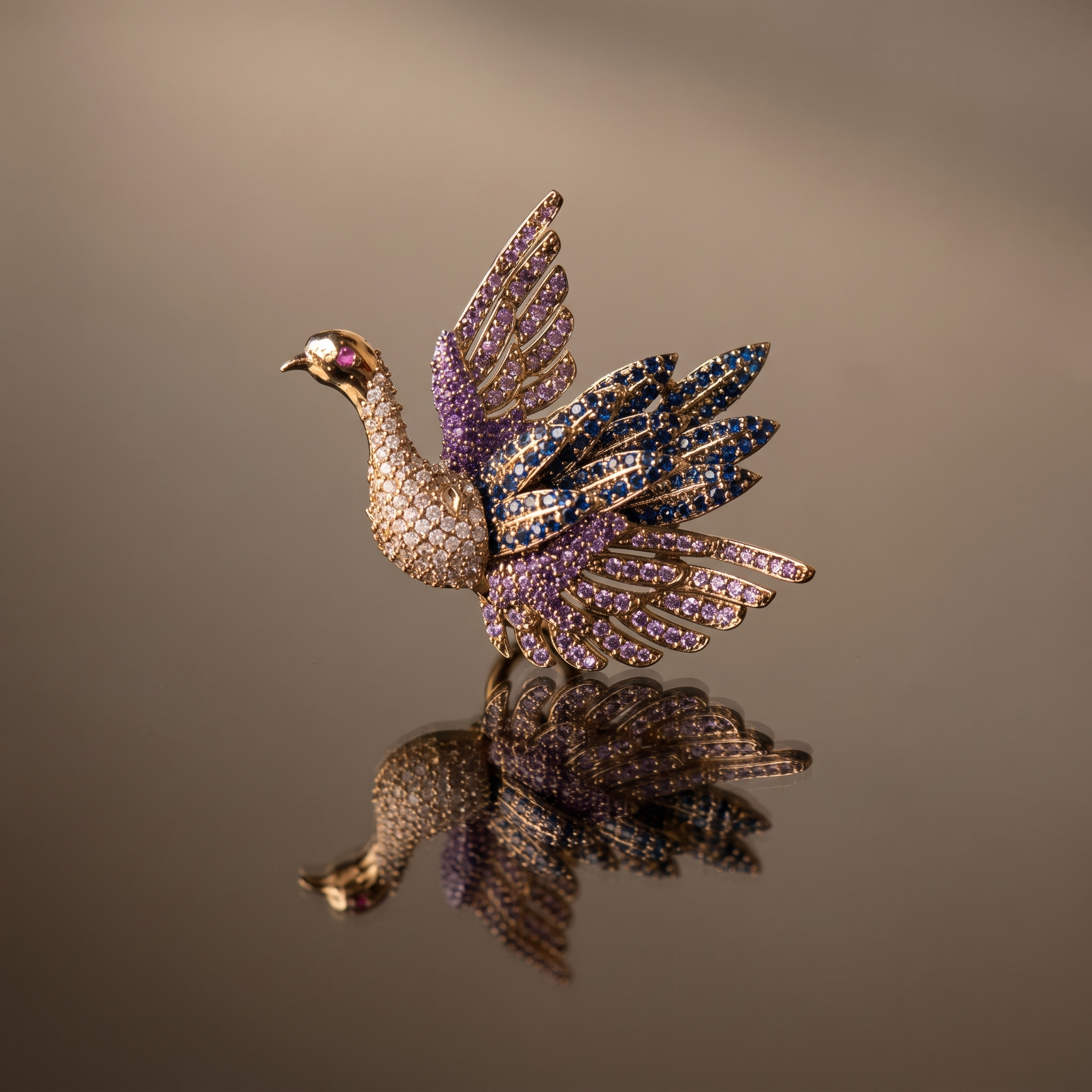 Peacock Statement Brooch
