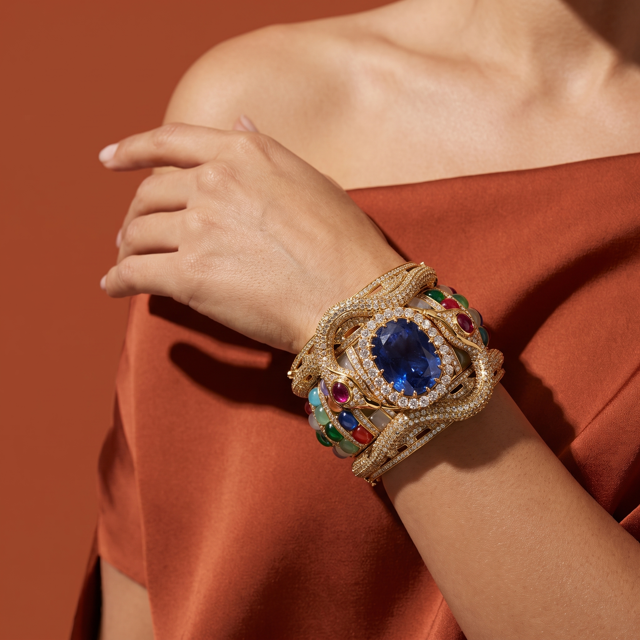 Sapphire Statement Cuff Bracelet