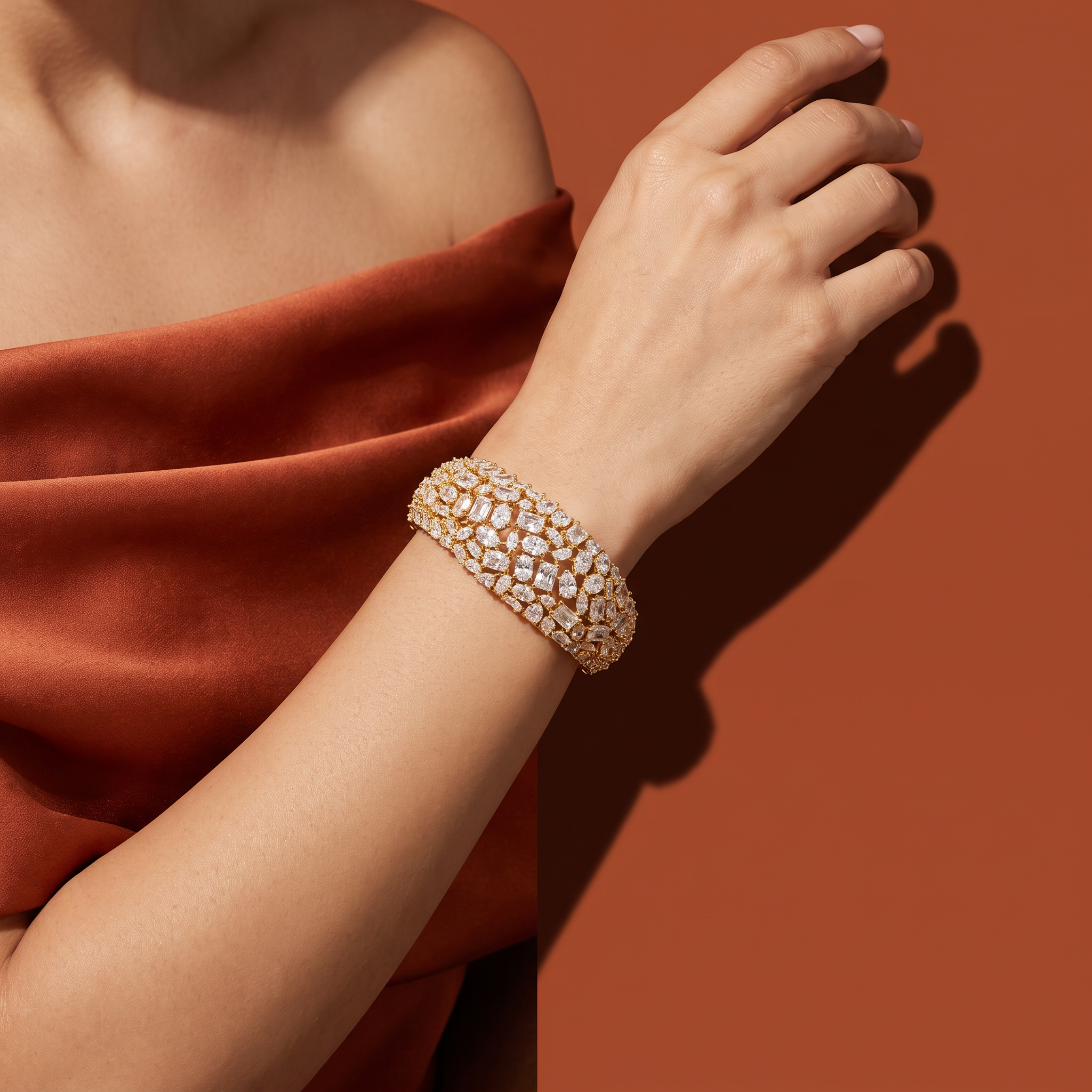 Radiant Stone Cuff Bracelet