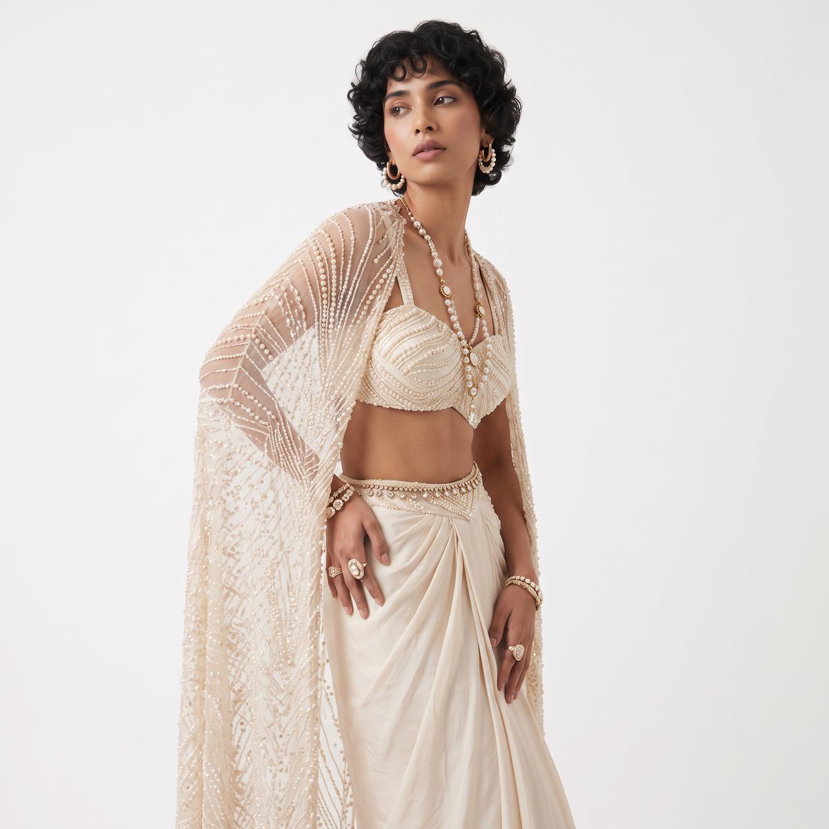 The Celeste Pearl Drape Set