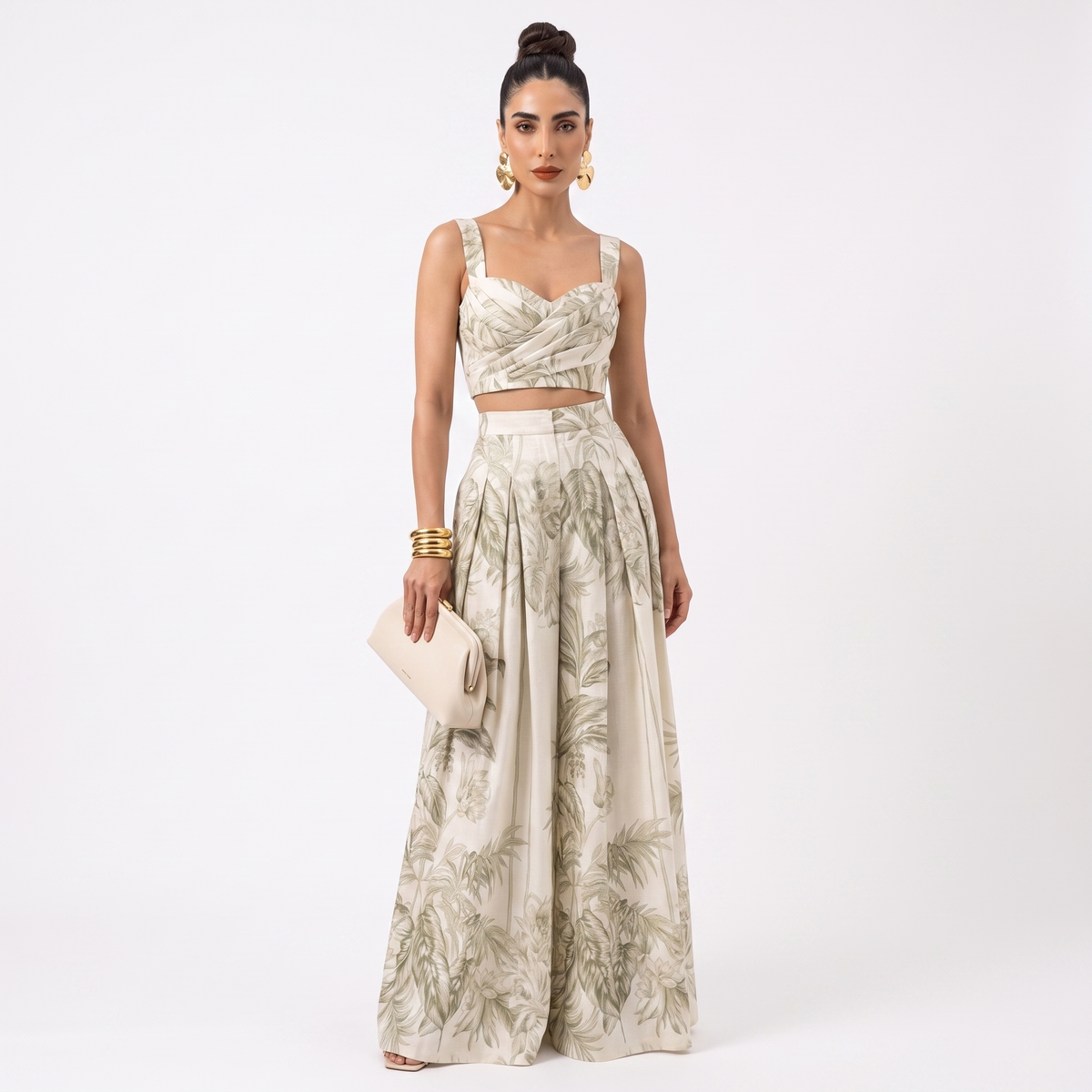 Elara Botanical Palazzo Set