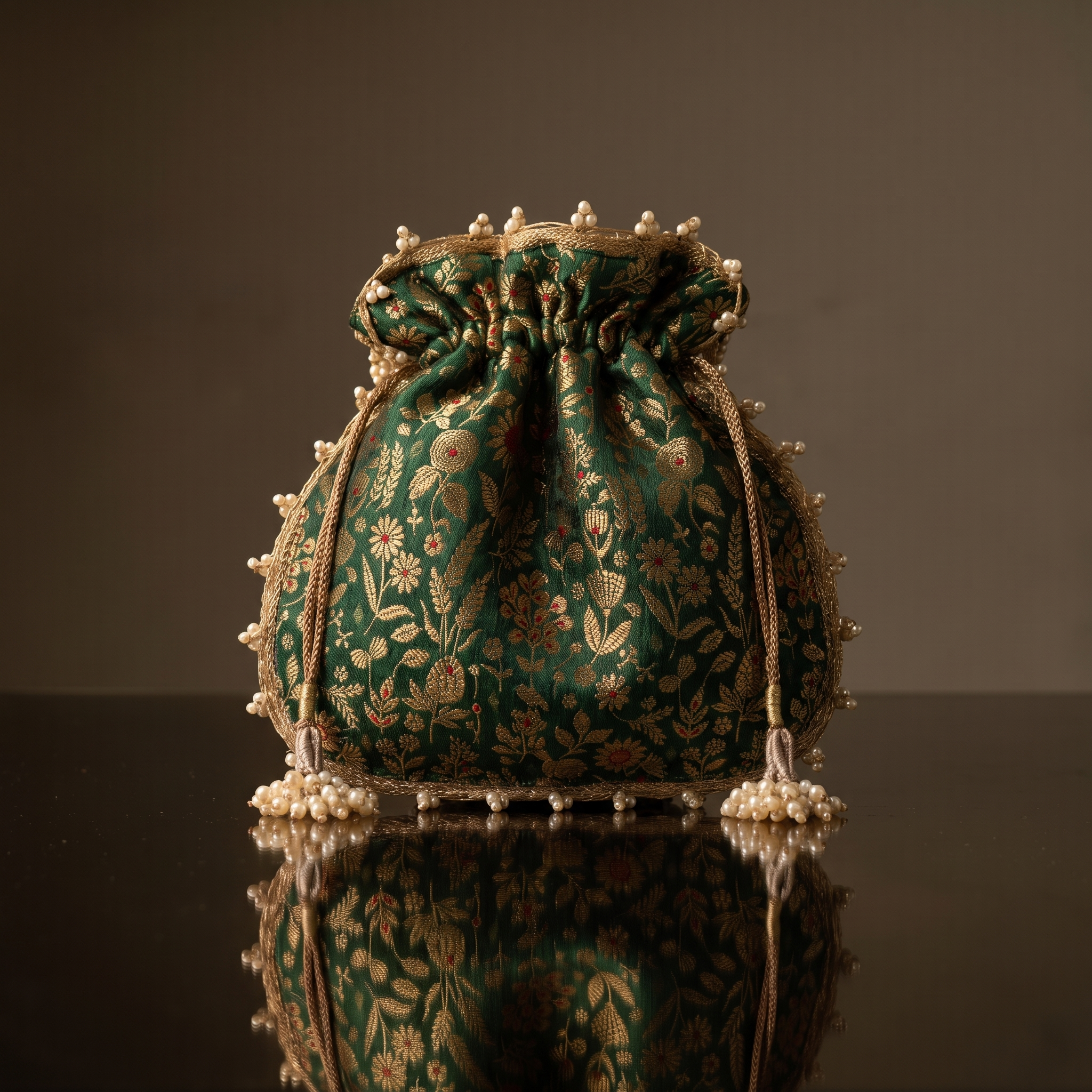 Emerald Brocade Potli Bag