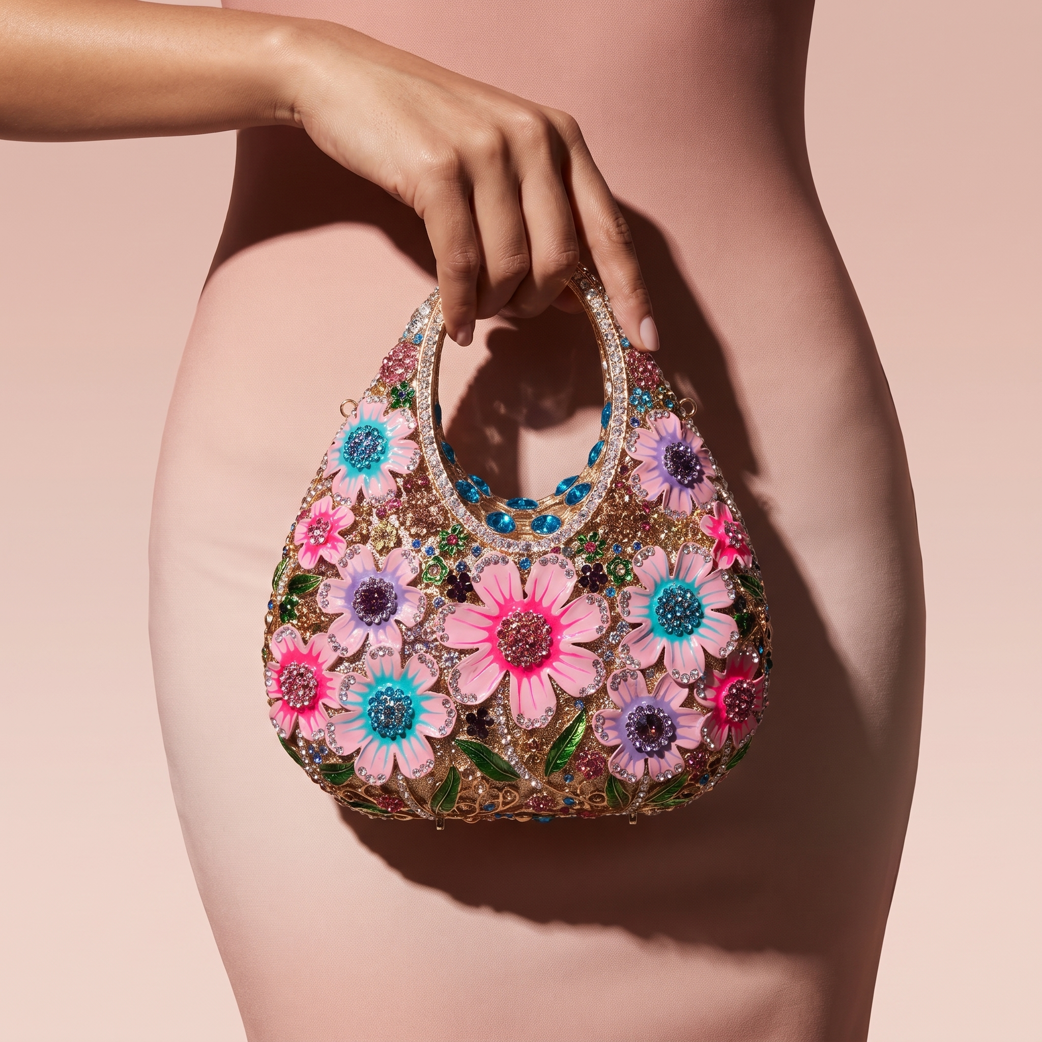 The Jardin Jewel Bag - Pink