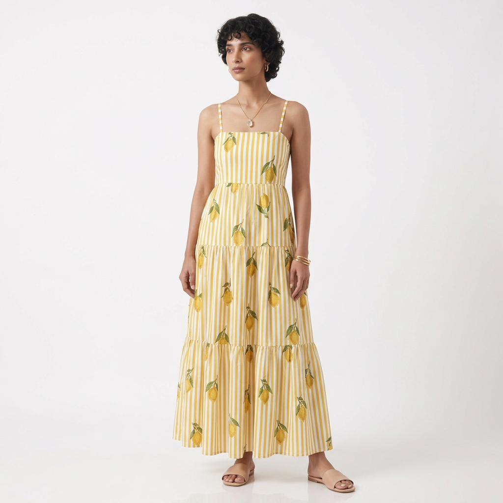 Amalfi Breeze Cotton Long Dress
