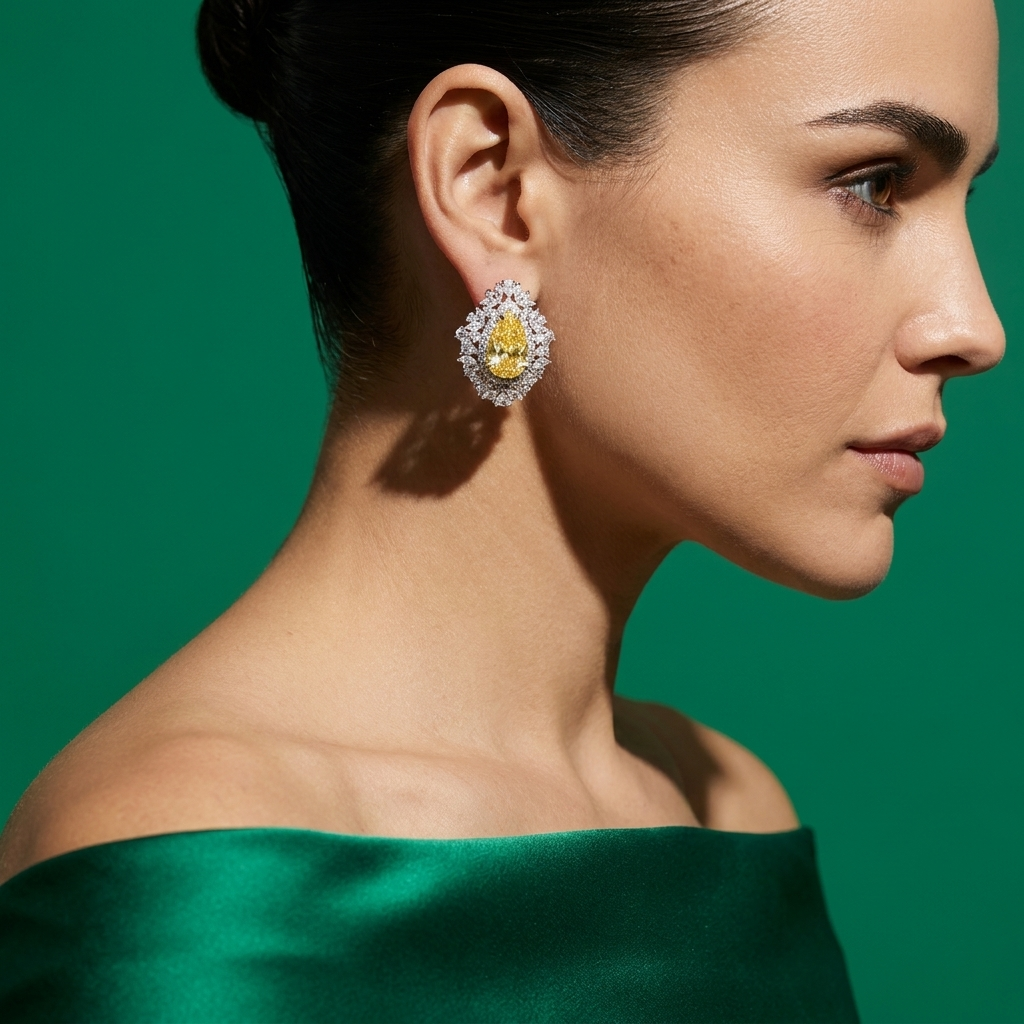 Sunburst Halo Drop Earrings