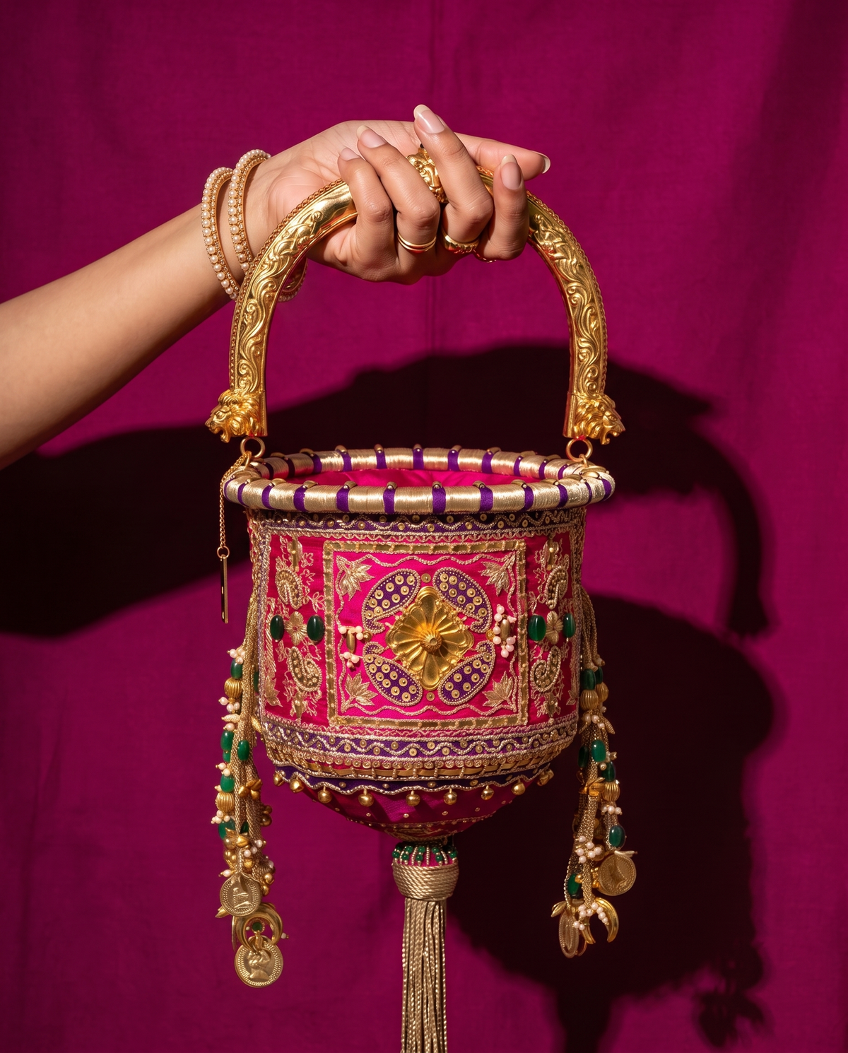 Lionela Hasli Bucket Bag - Pink and Purple