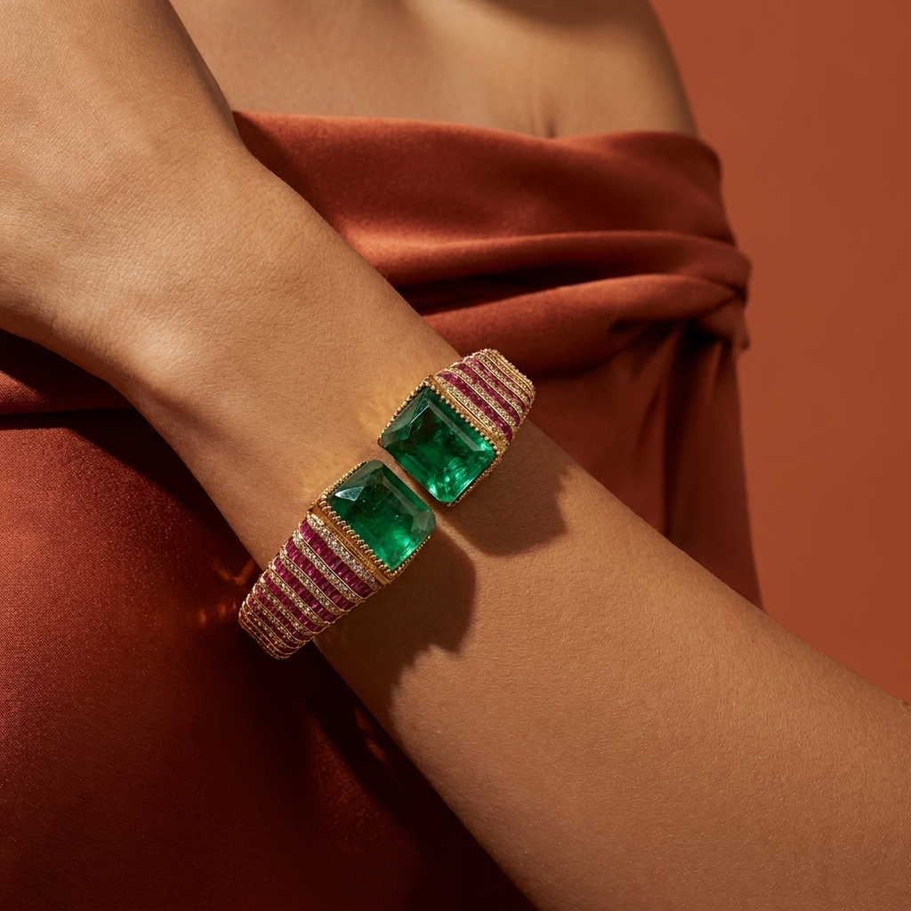 Enara Emerald Cuff Bracelet