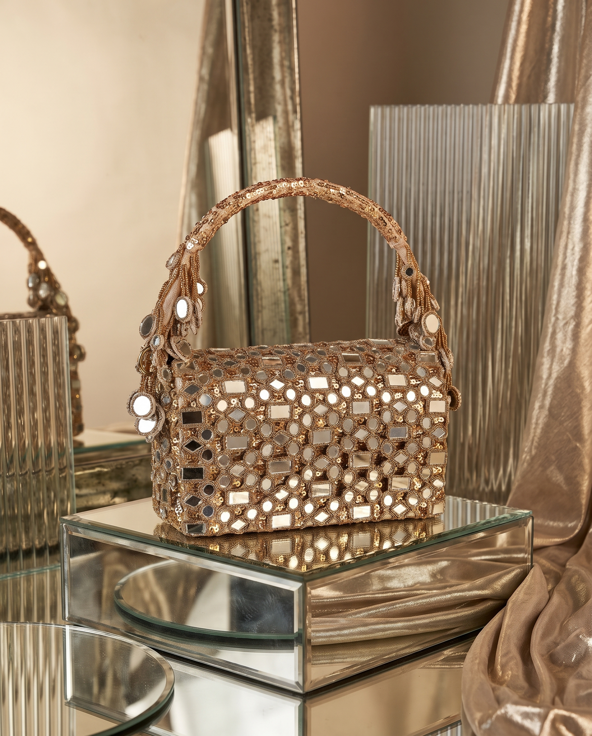 Tarini Mirrorwork Flap Bag