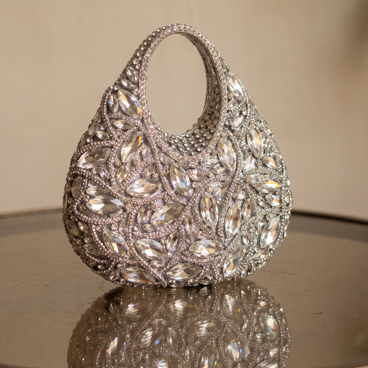 Tesoro Silver Crystal Bag