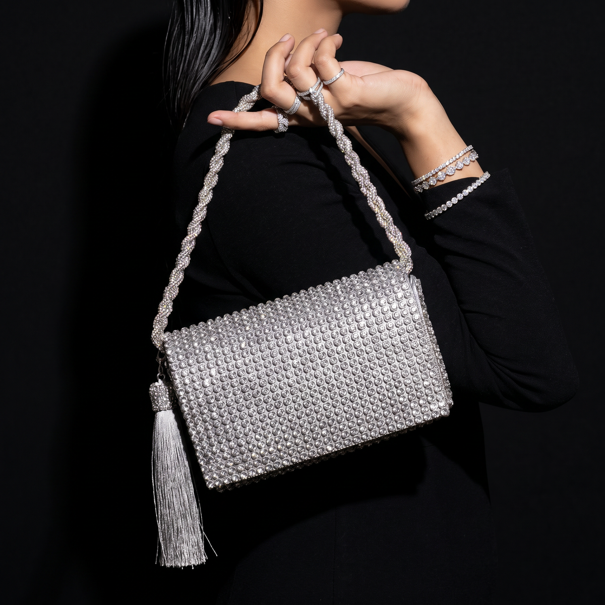 Velora Silver Flap Bag