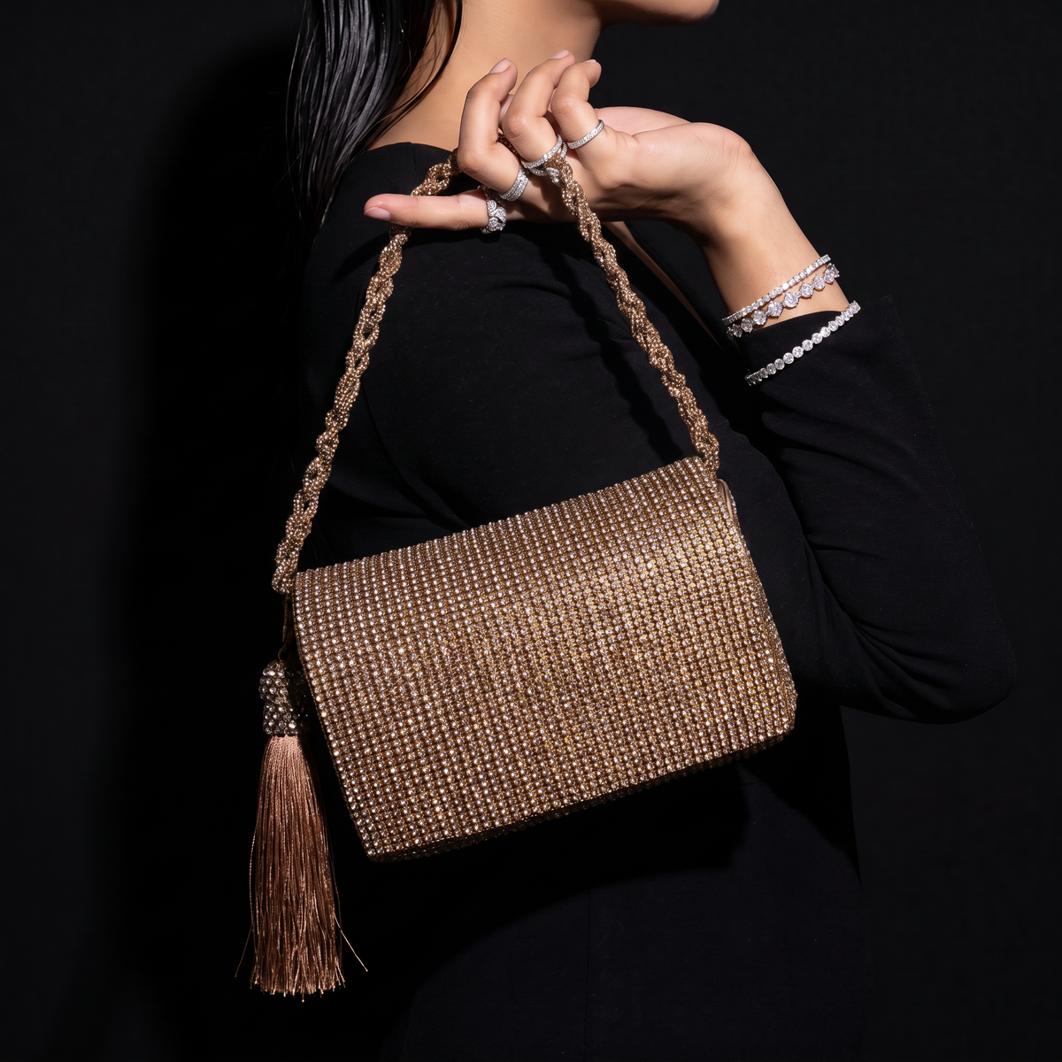 Velora Champagne Flap Bag