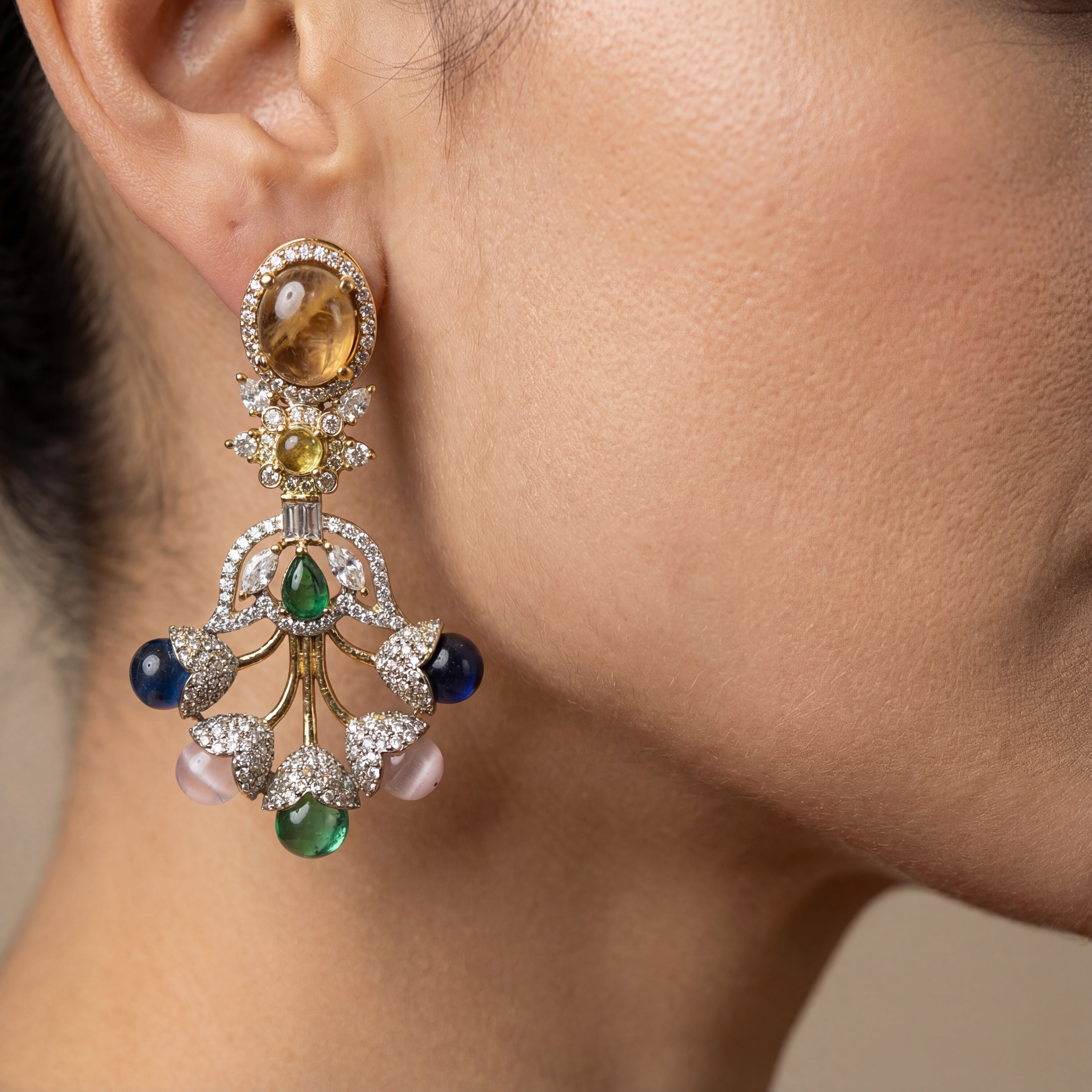 MIRAYA Jewel Drop Earrings