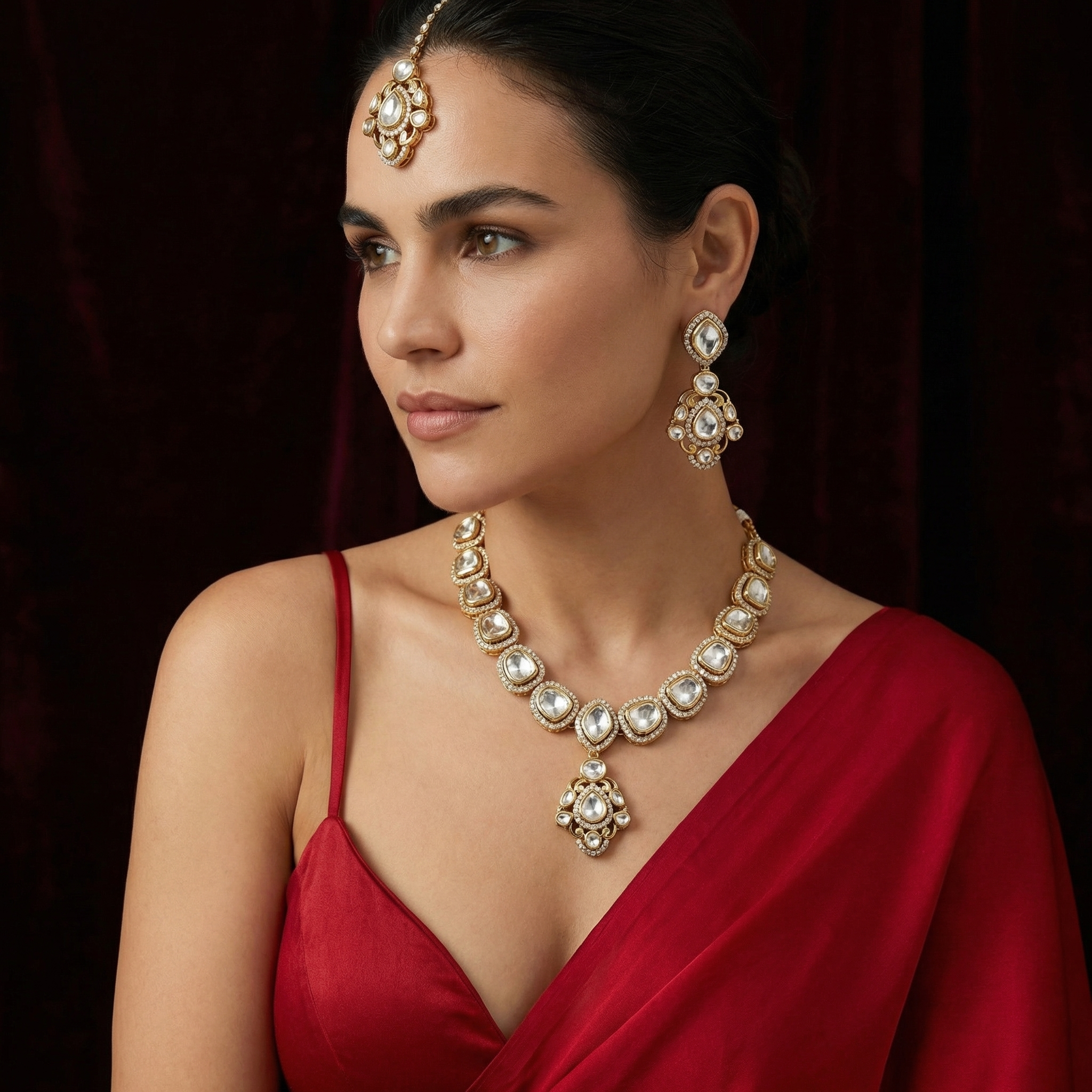 Raahita Cascade Kundan set