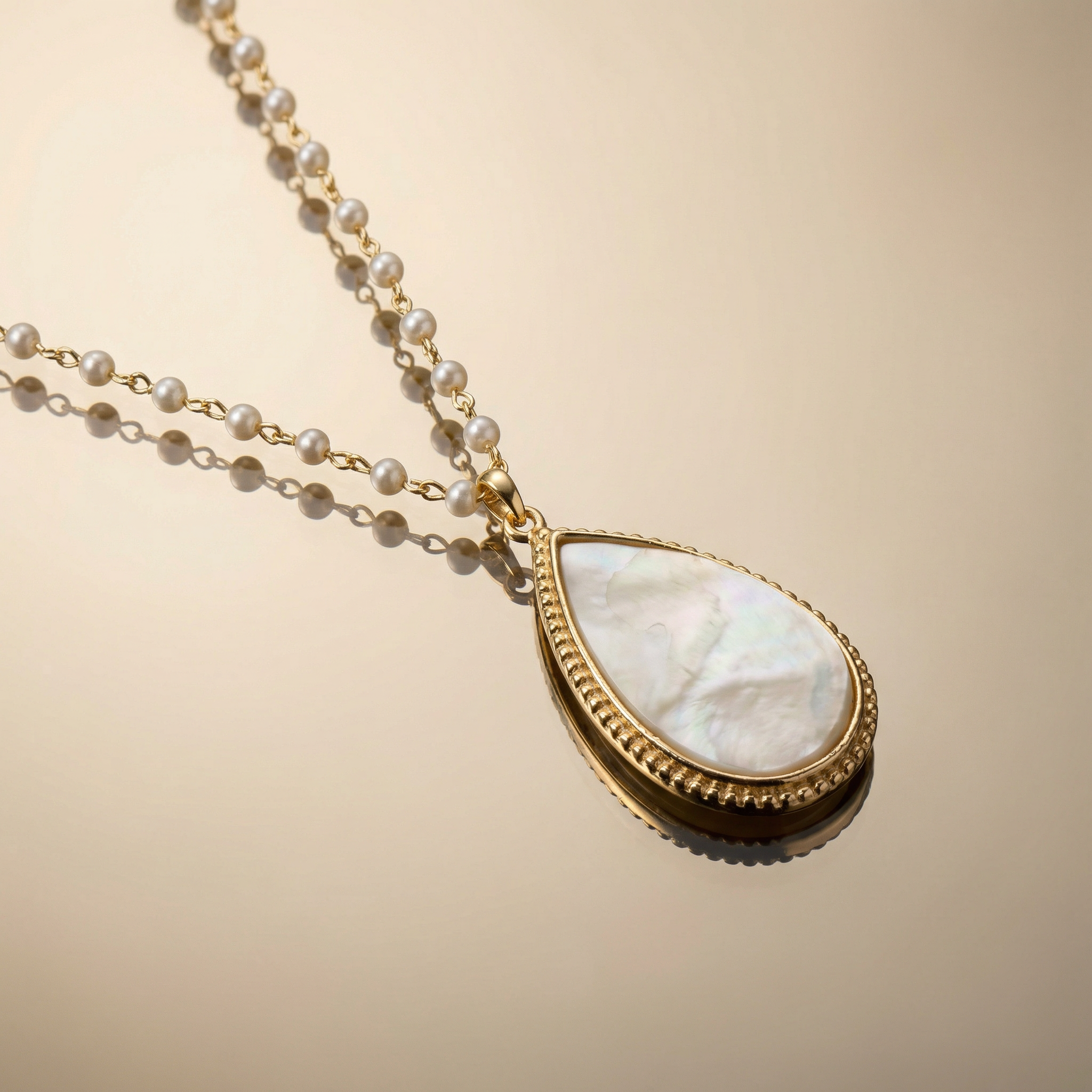 Arya Mother-of-Pearl Teardrop Necklace