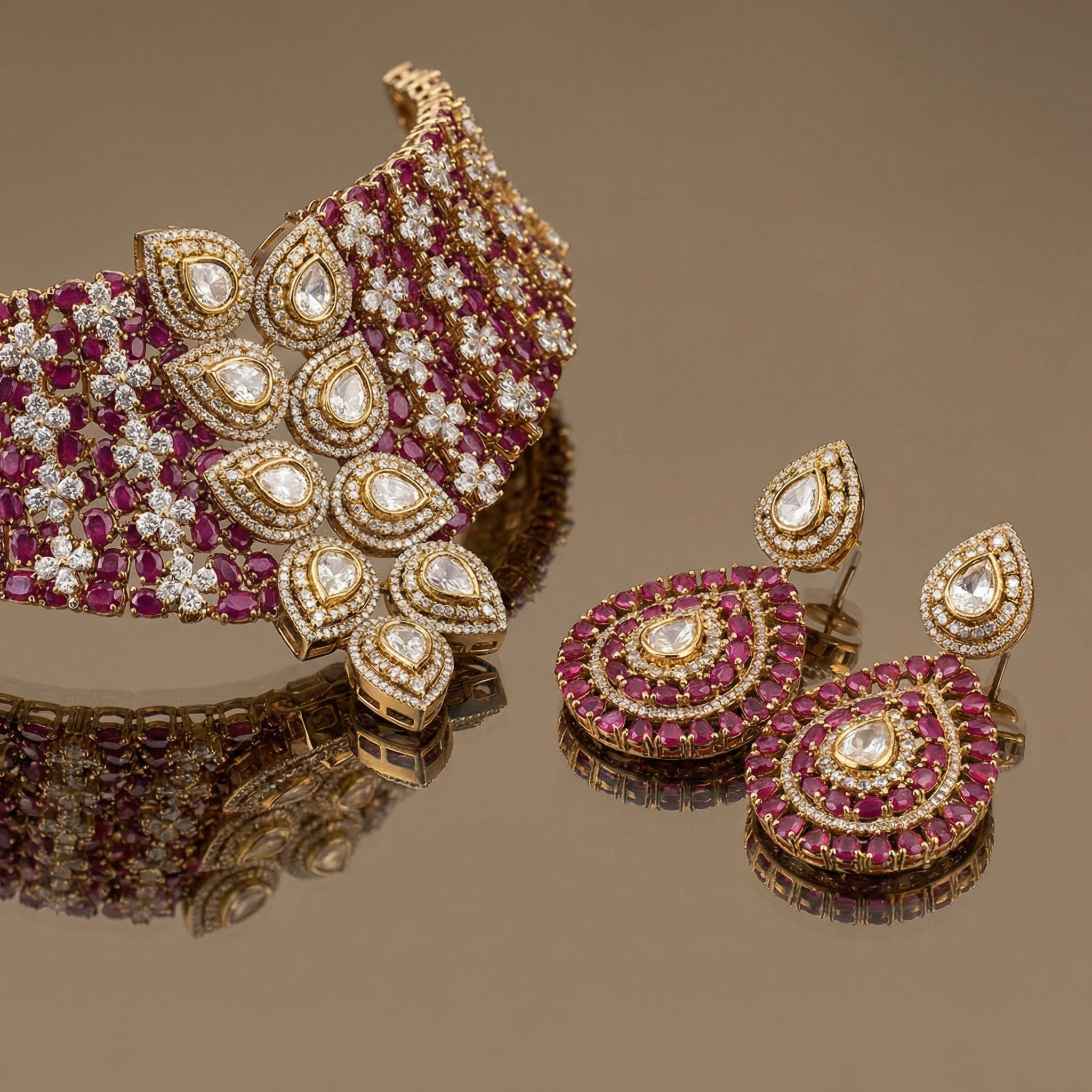 Ruby Lattice Luxe Choker Set