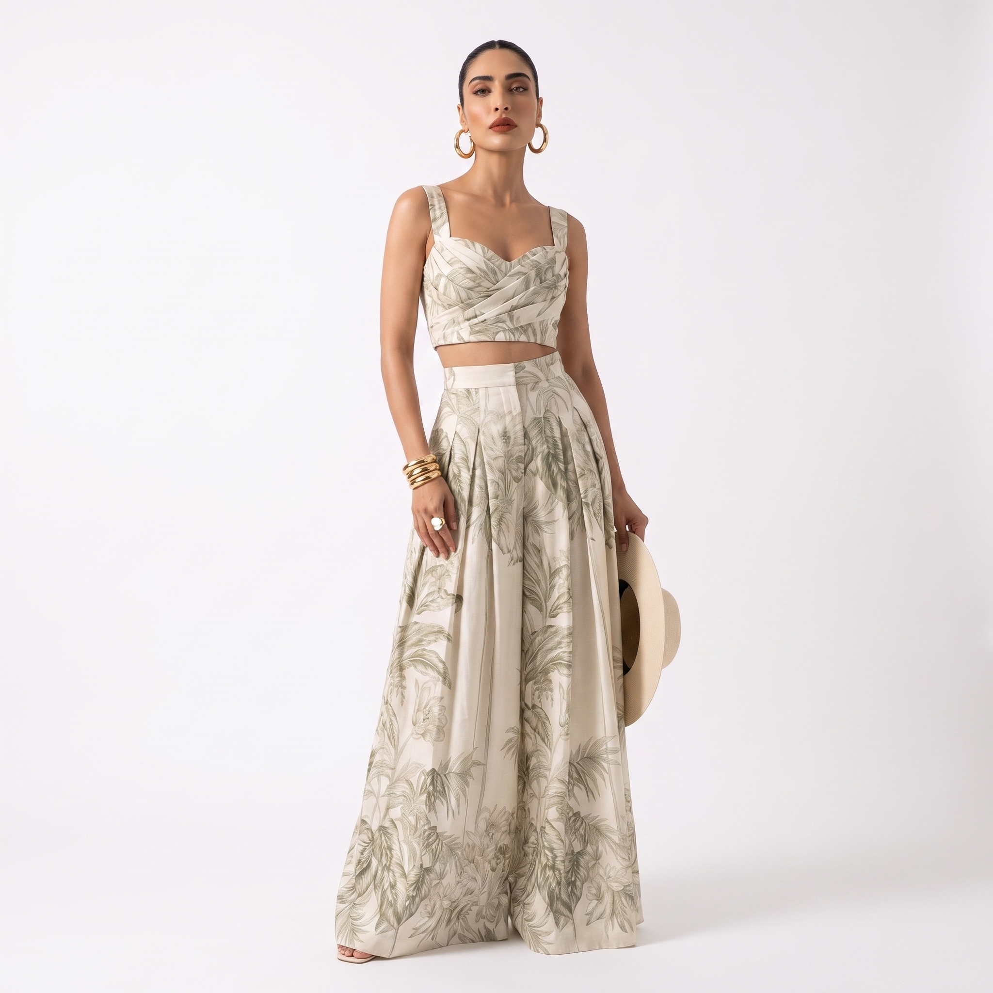 Elara Botanical Palazzo Set