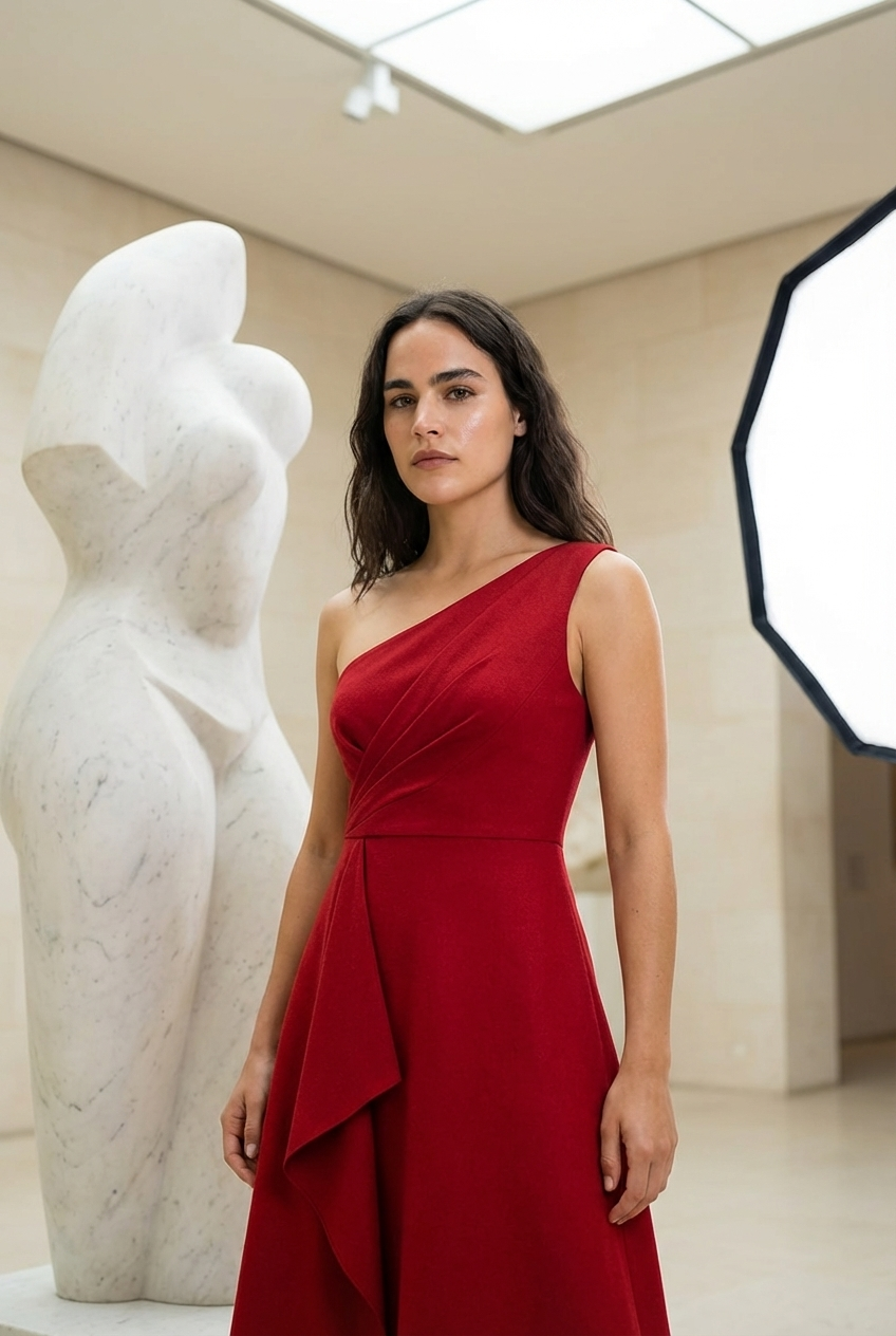 Origami One Shouldered Dress