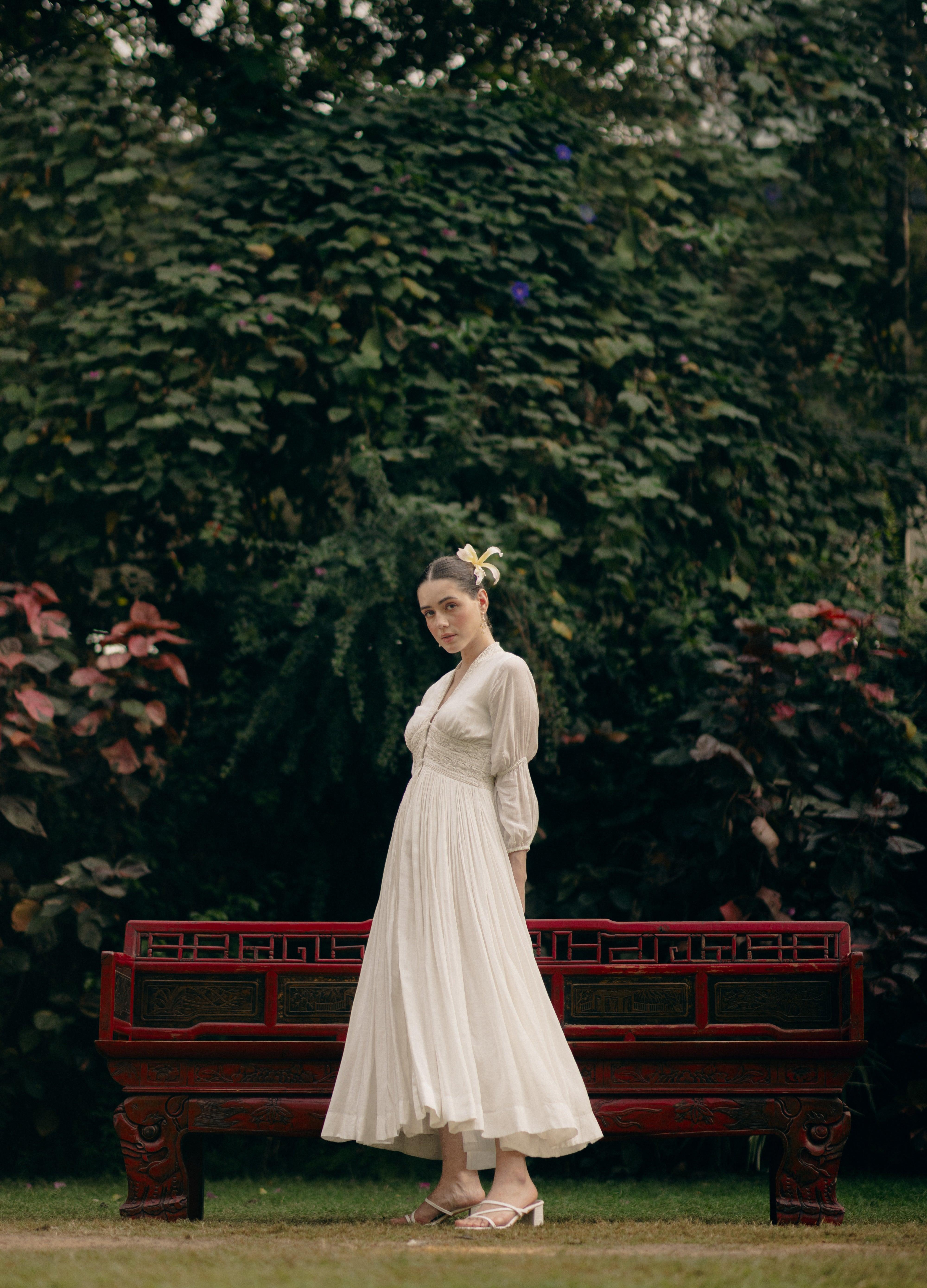 Amara Long White Dress - Ozel