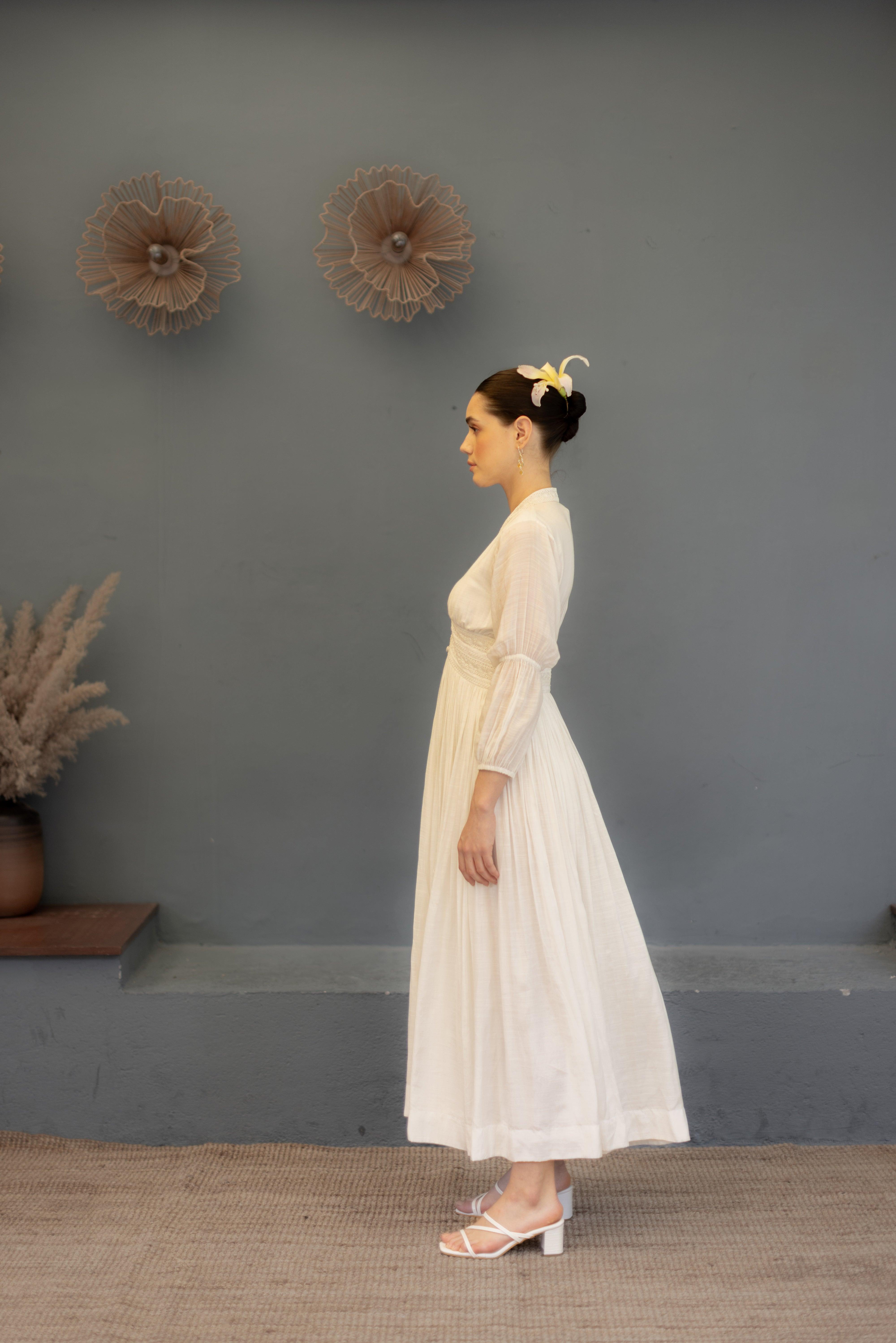 Amara Long White Dress - Ozel