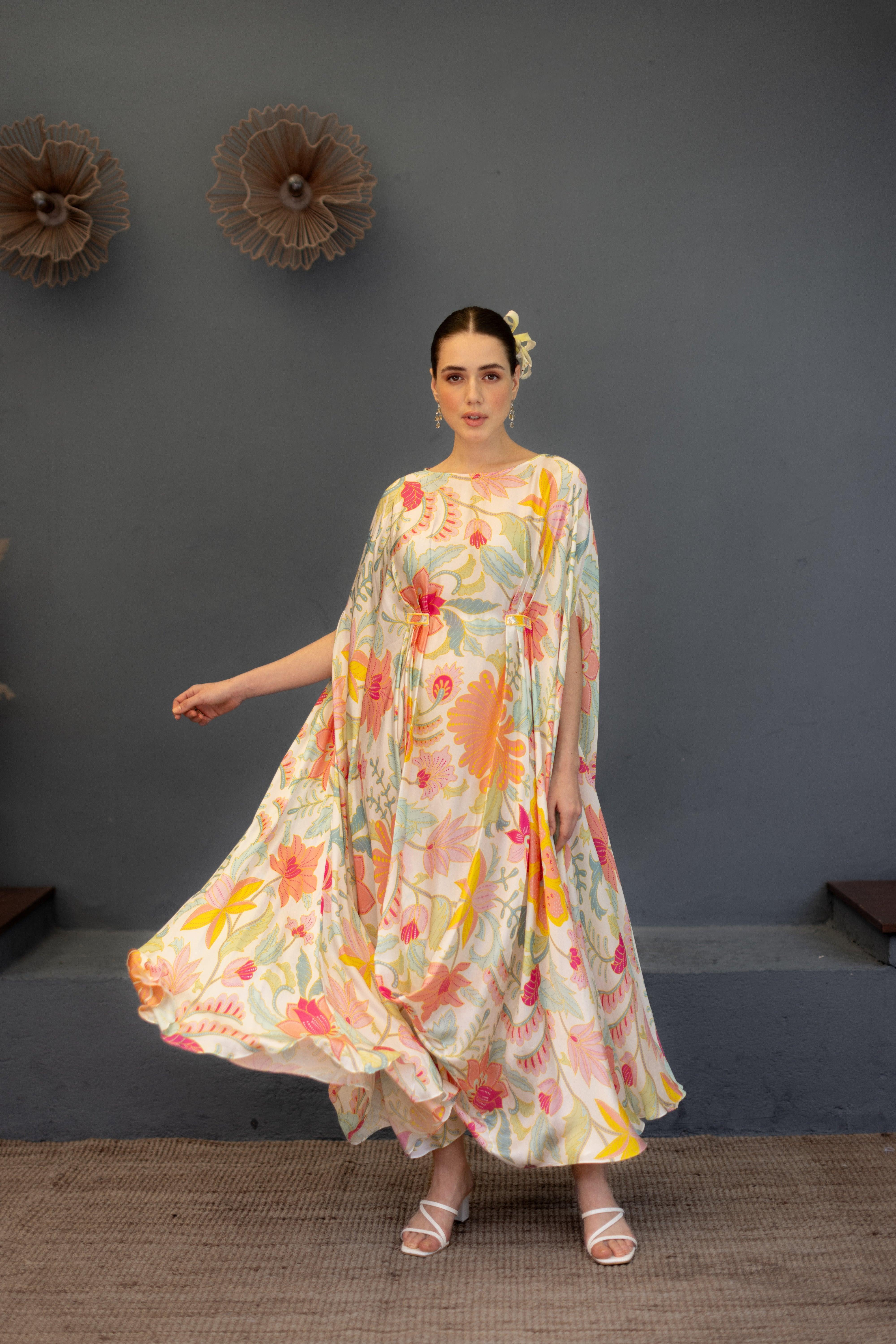 Eva Floral Kaftan Dress - Ozel