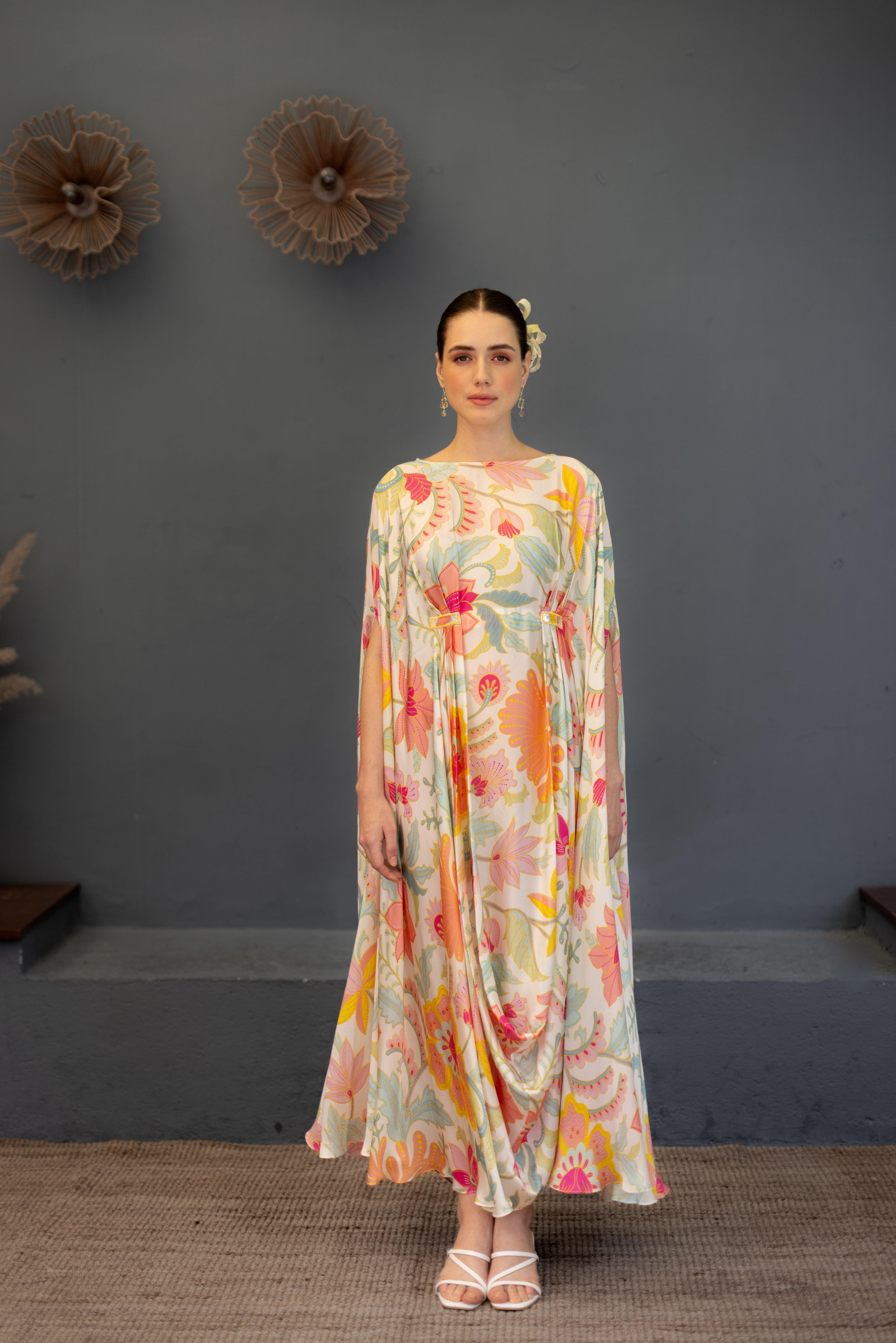 Eva Floral Kaftan Dress - Ozel