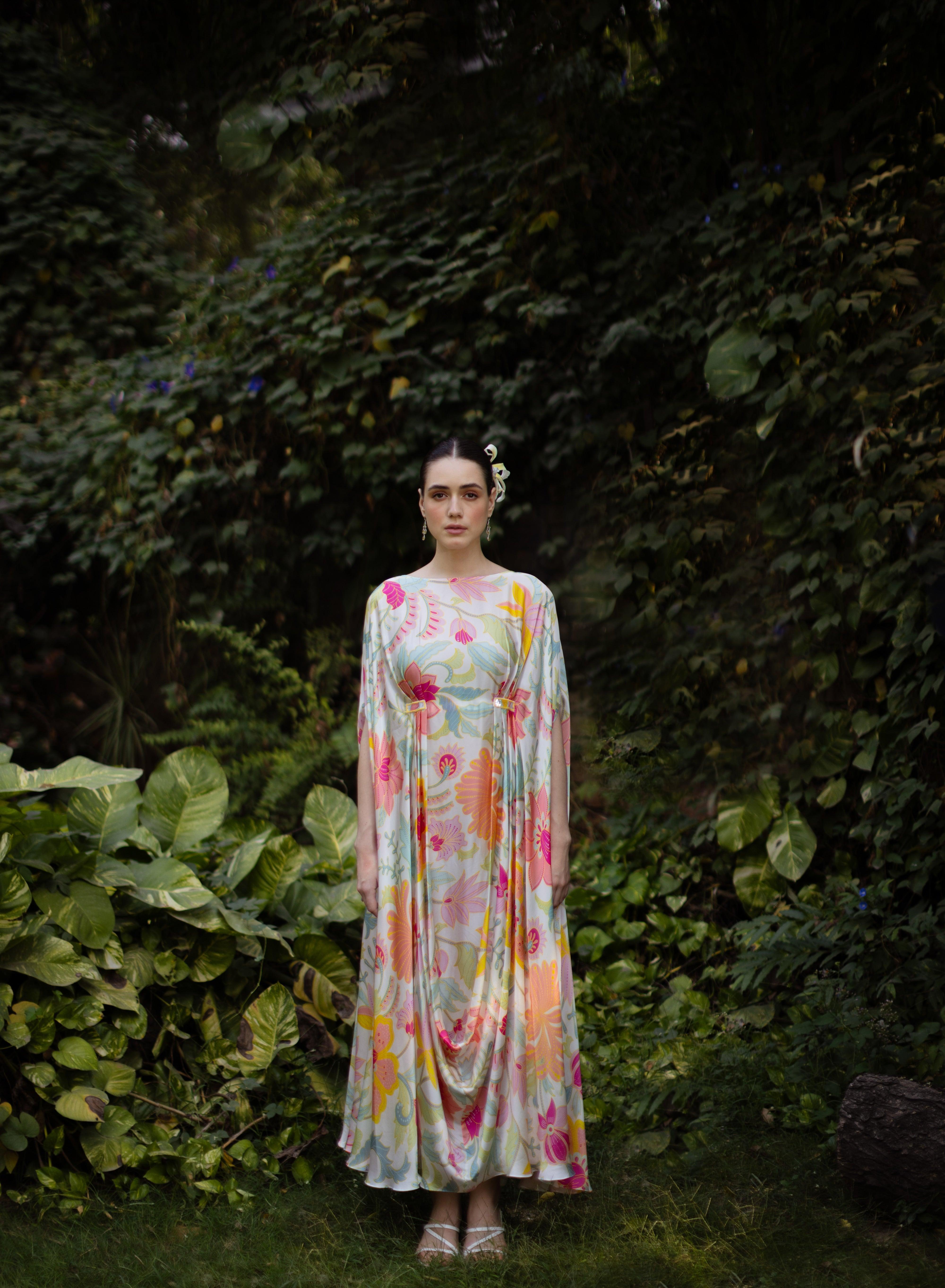Eva Floral Kaftan Dress - Ozel