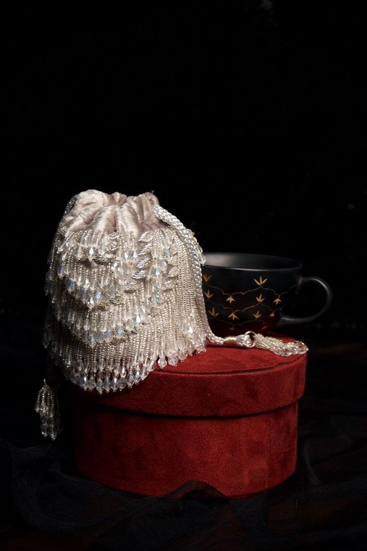 Andromeda Mini Silver Tassels Bucket Bag - Ozel