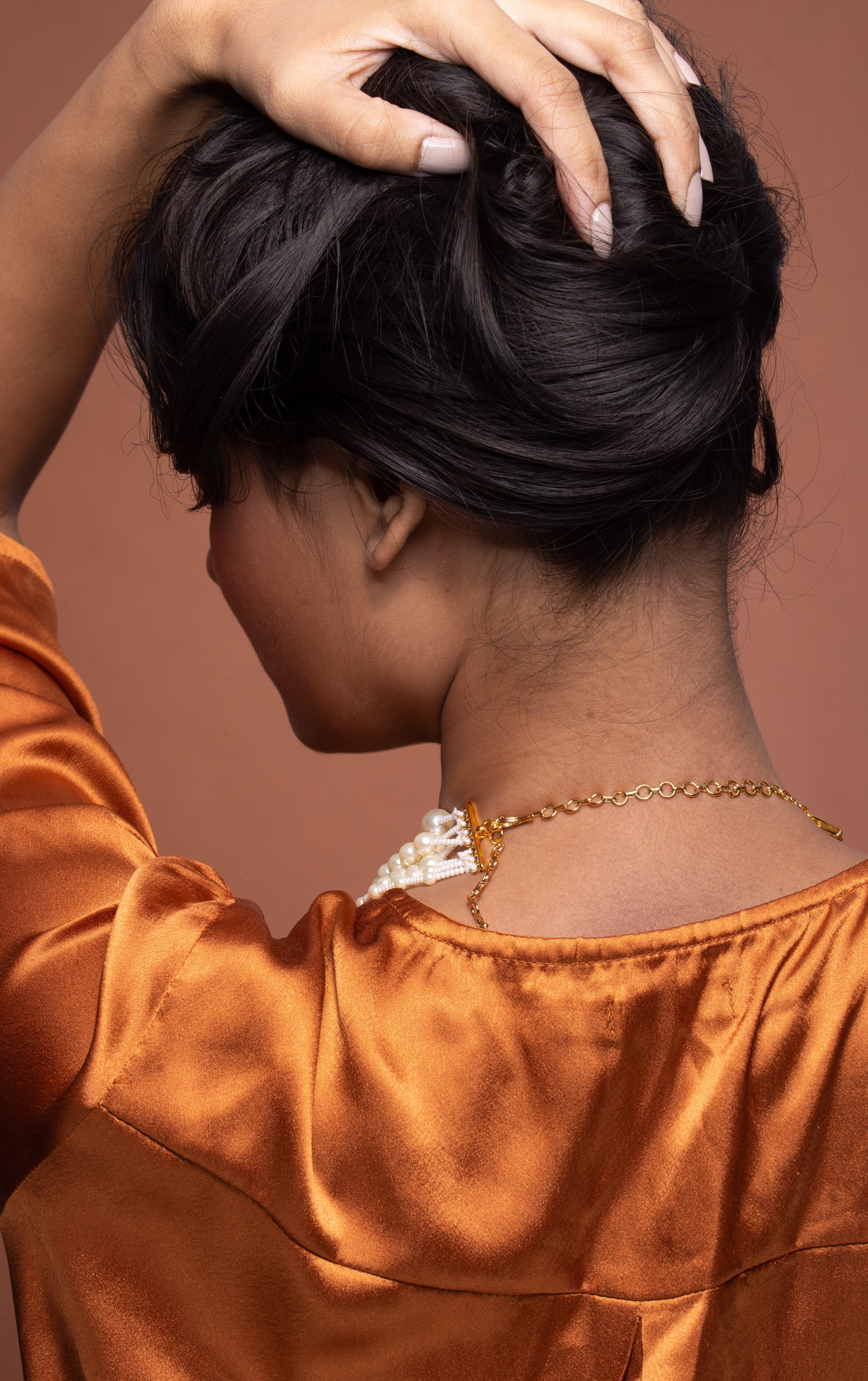 Multi Layer Gradient Swarvoski Pearl Necklace