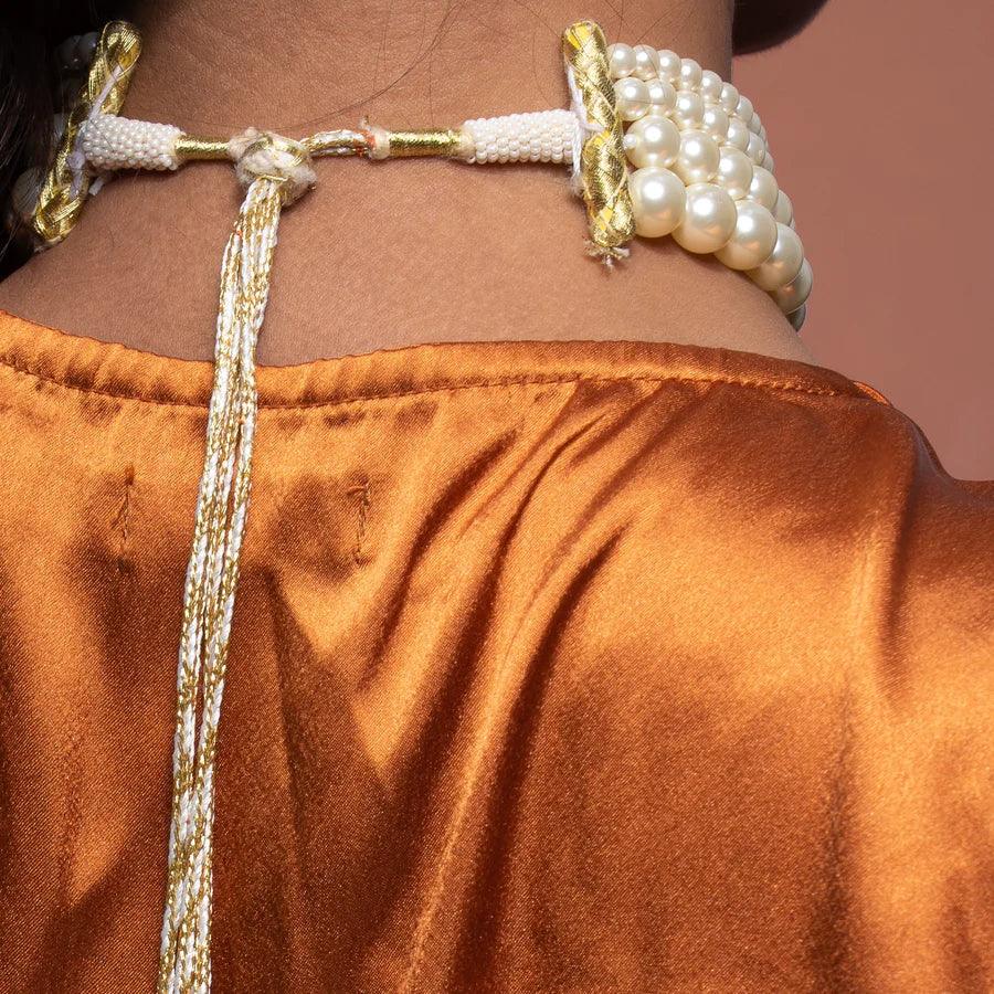 Swarovski Pearl Choker - Light Gold - Ozel