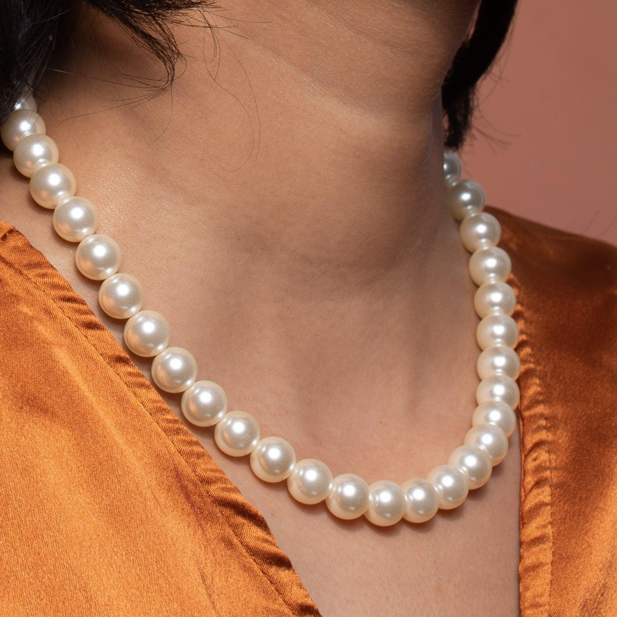 Swarovski Pearl Necklace - White - Ozel