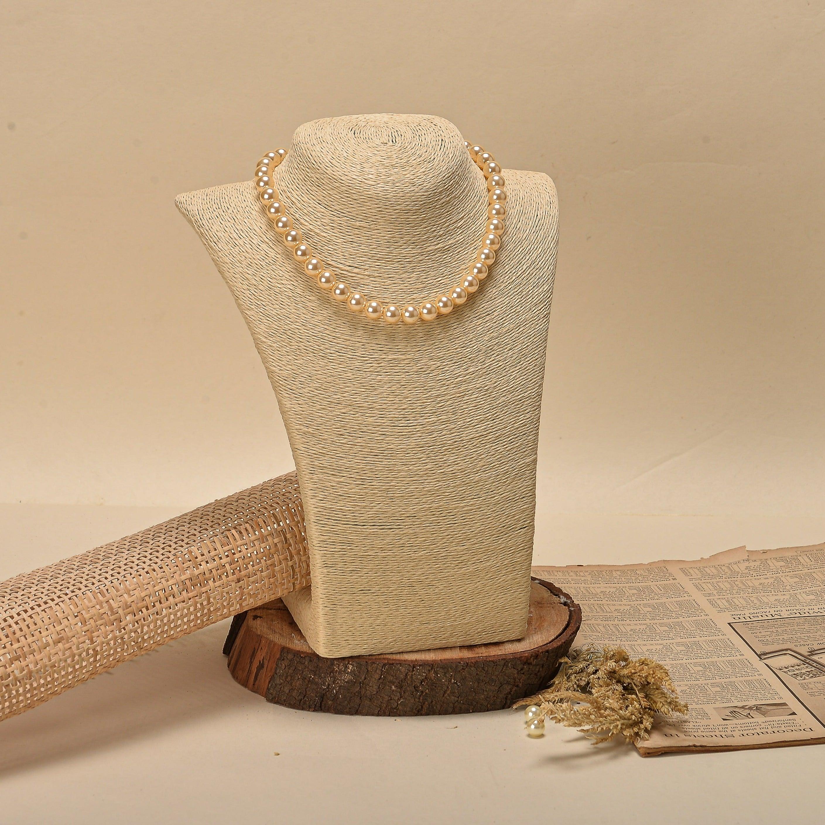Swarovski Pearl Necklace - Light Gold