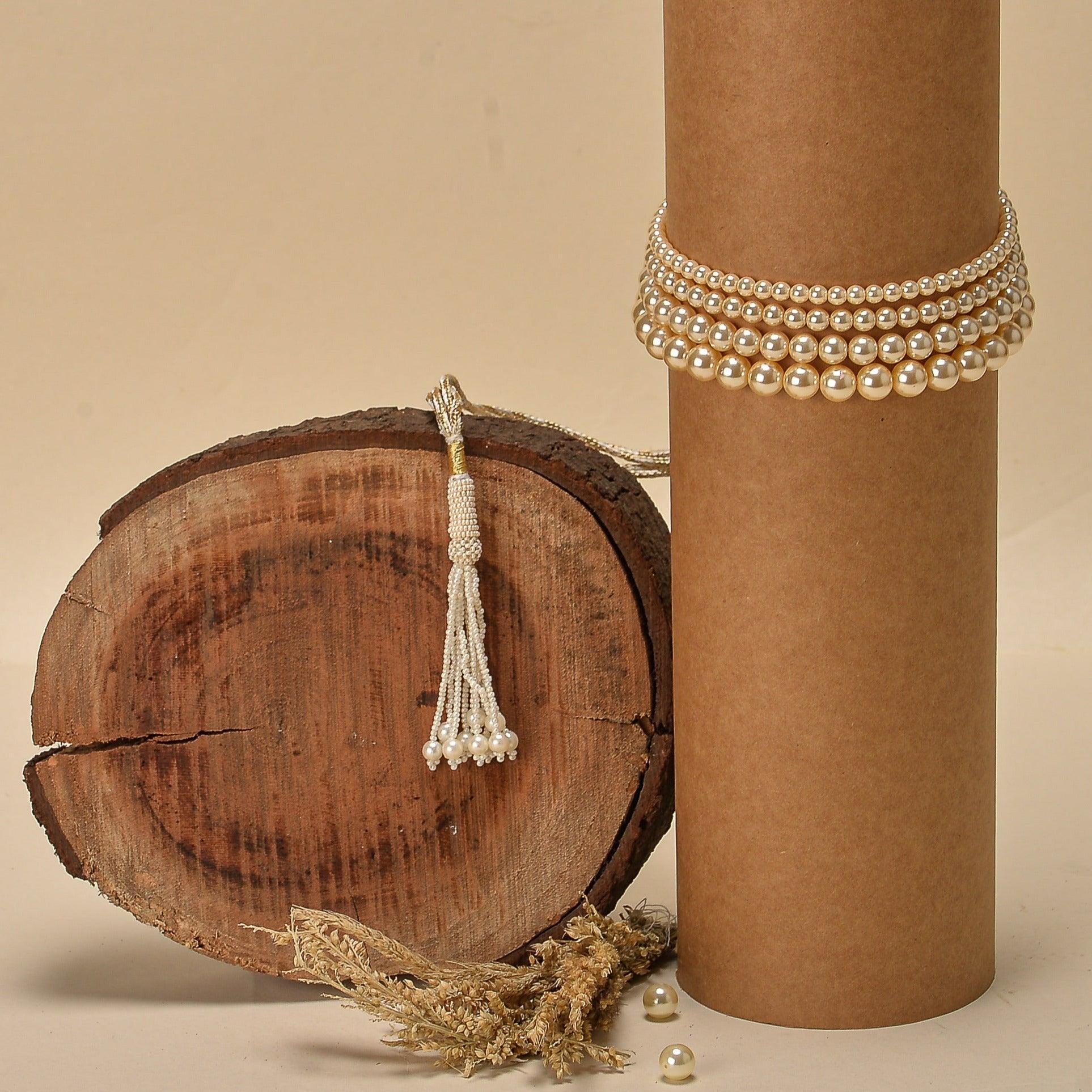 Swarovski Pearl Necklace - Light Gold