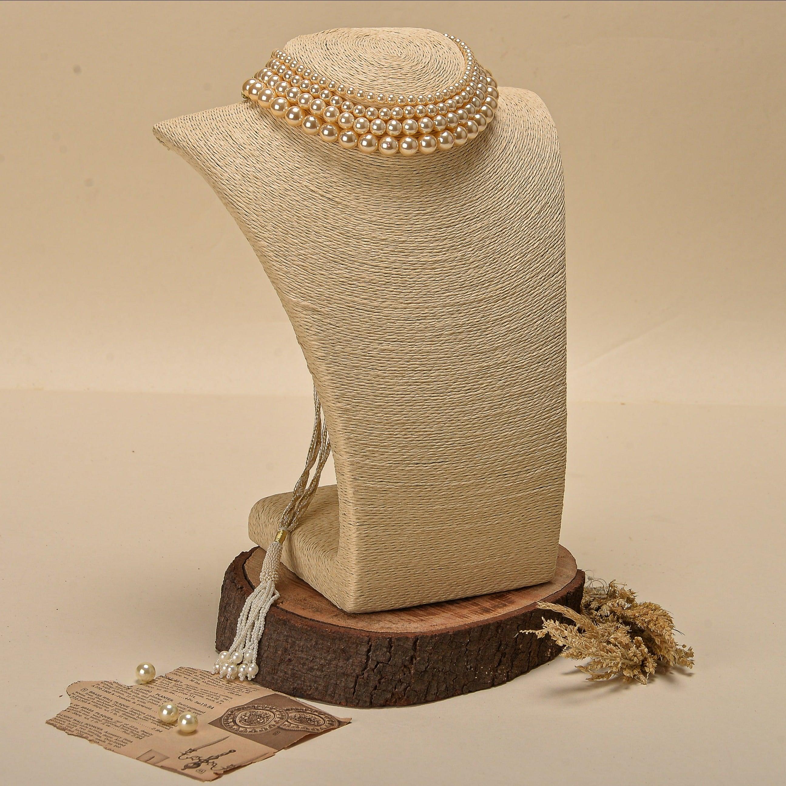 Swarovski Pearl Necklace - Light Gold