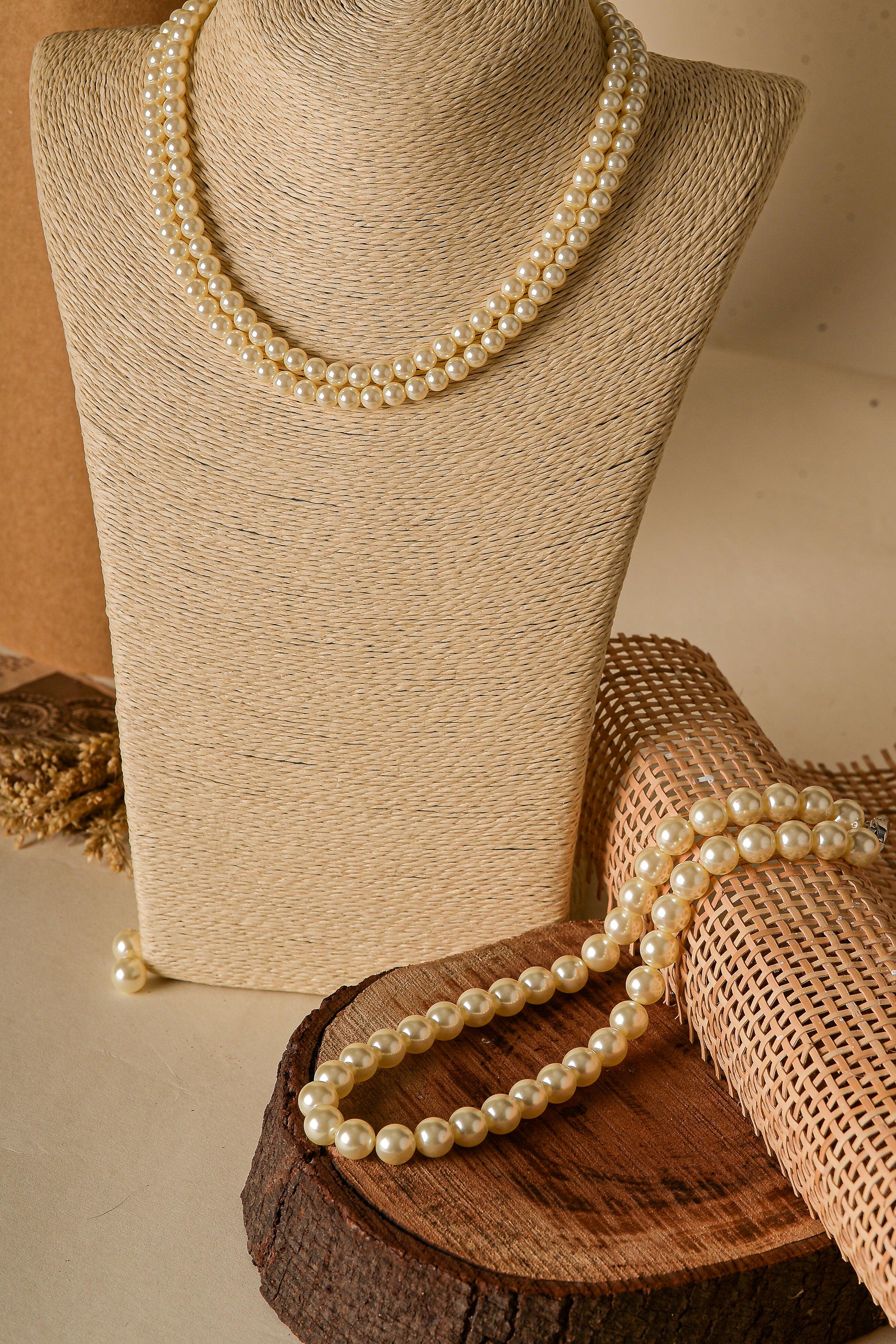 Swarovski Pearl Necklace - White - Ozel