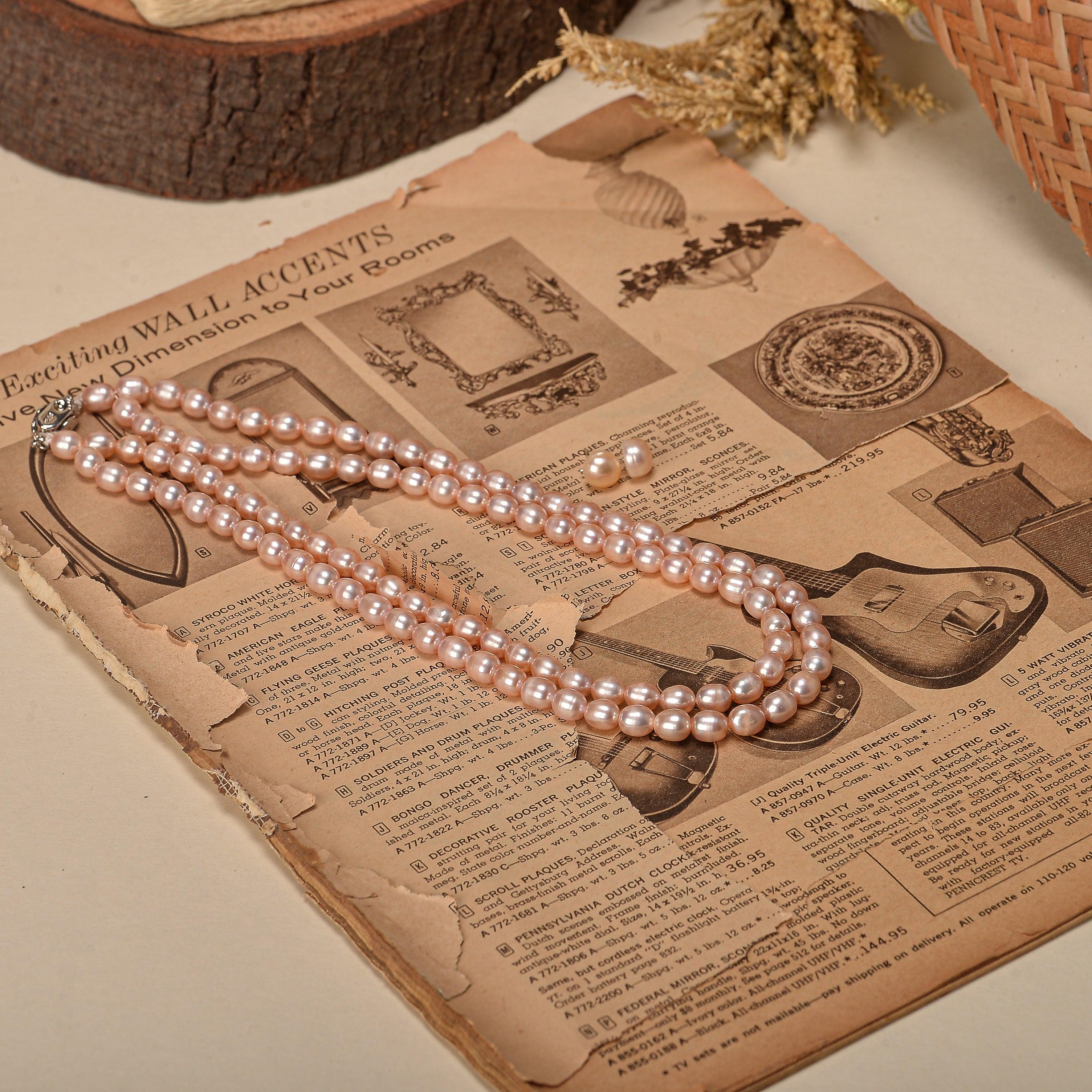 Freshwater Pearl Necklace - Grey Lavender - Ozel