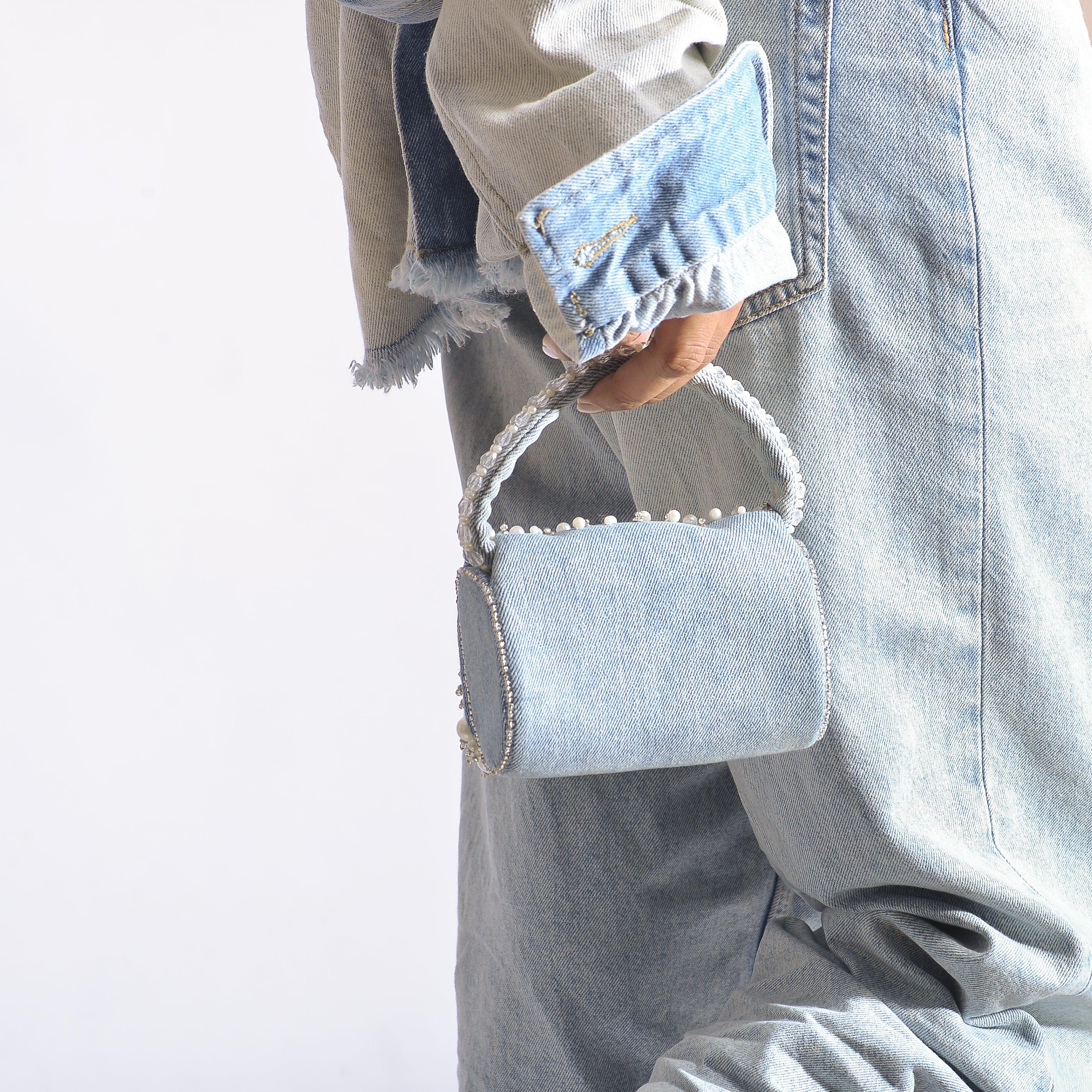 Bijoux Mini Flap Bag in Denim - Ozel