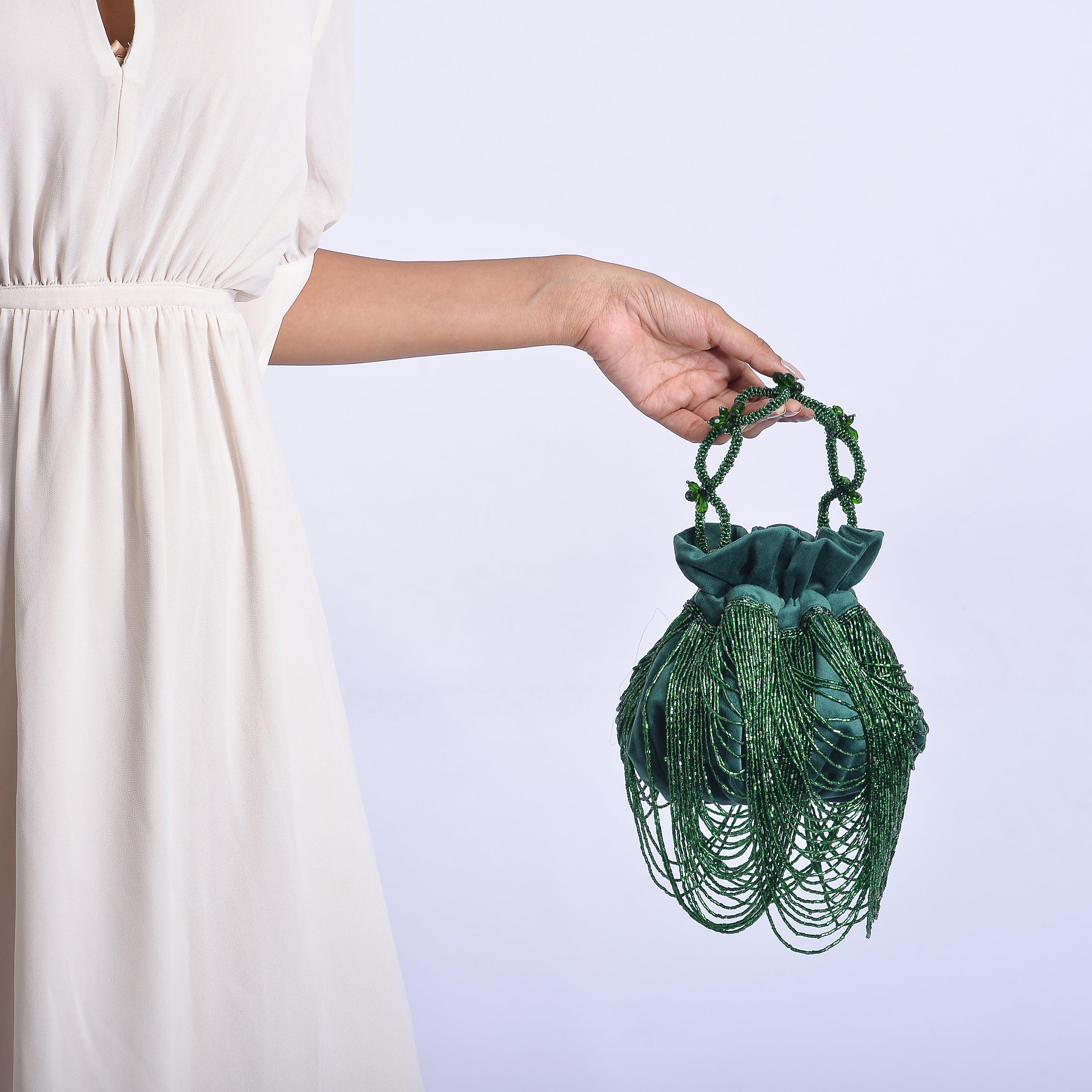 Dragon's Nest - Emerald Green Potli Bag - Ozel