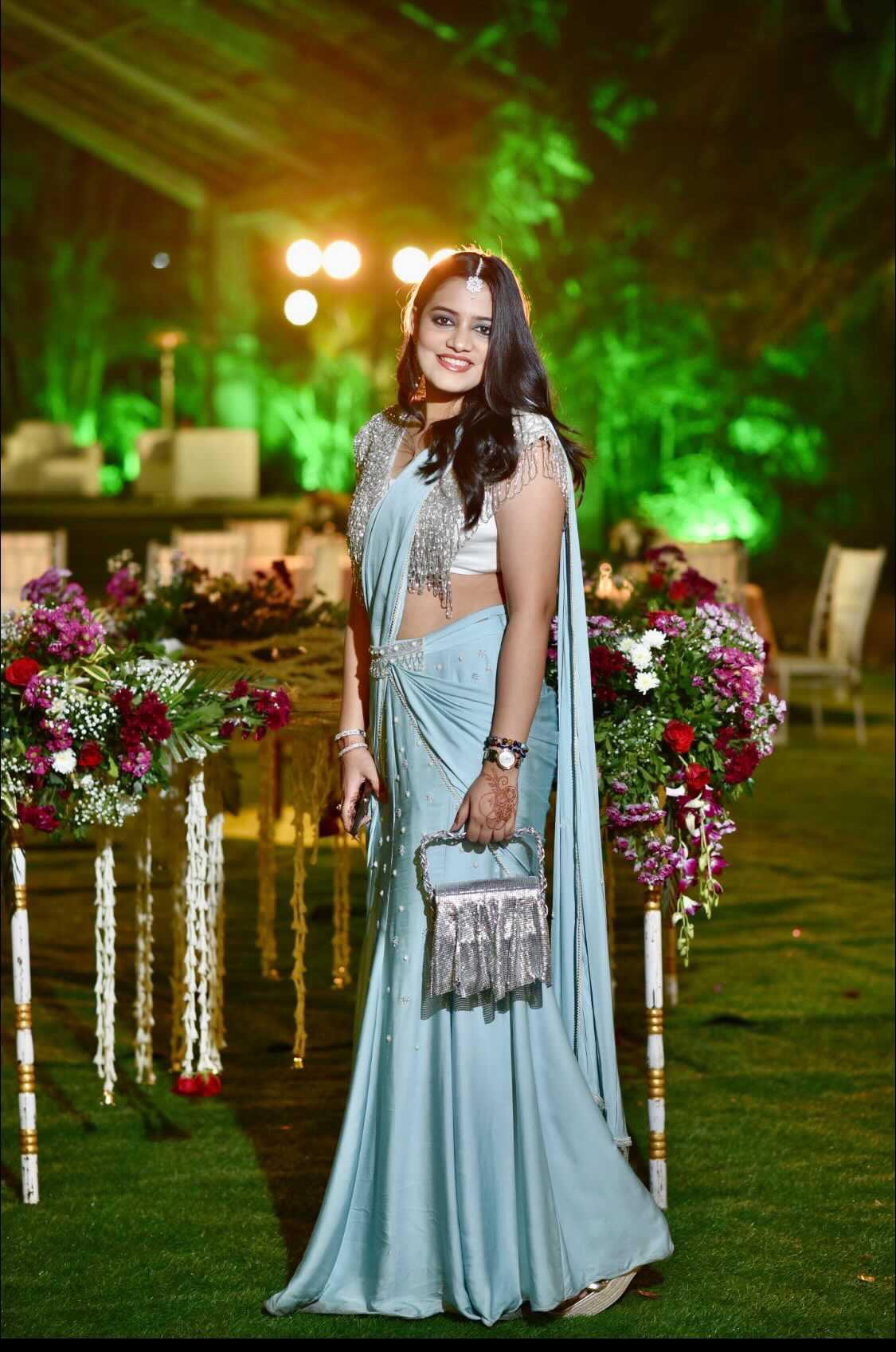 Shimmer : Silver Metallic Flap Bag - Ozel