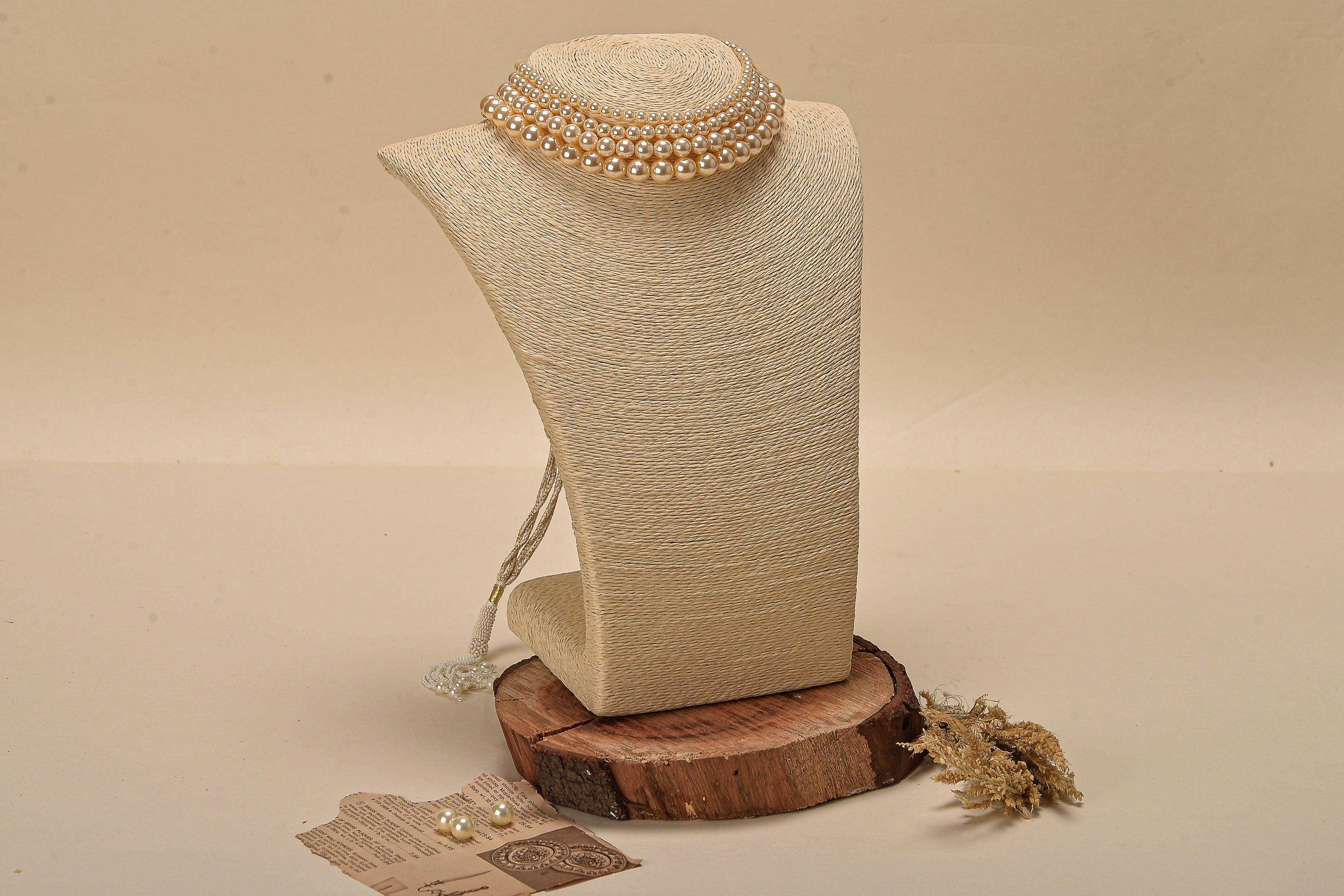 Swarovski Pearl Choker - Light Gold - Ozel