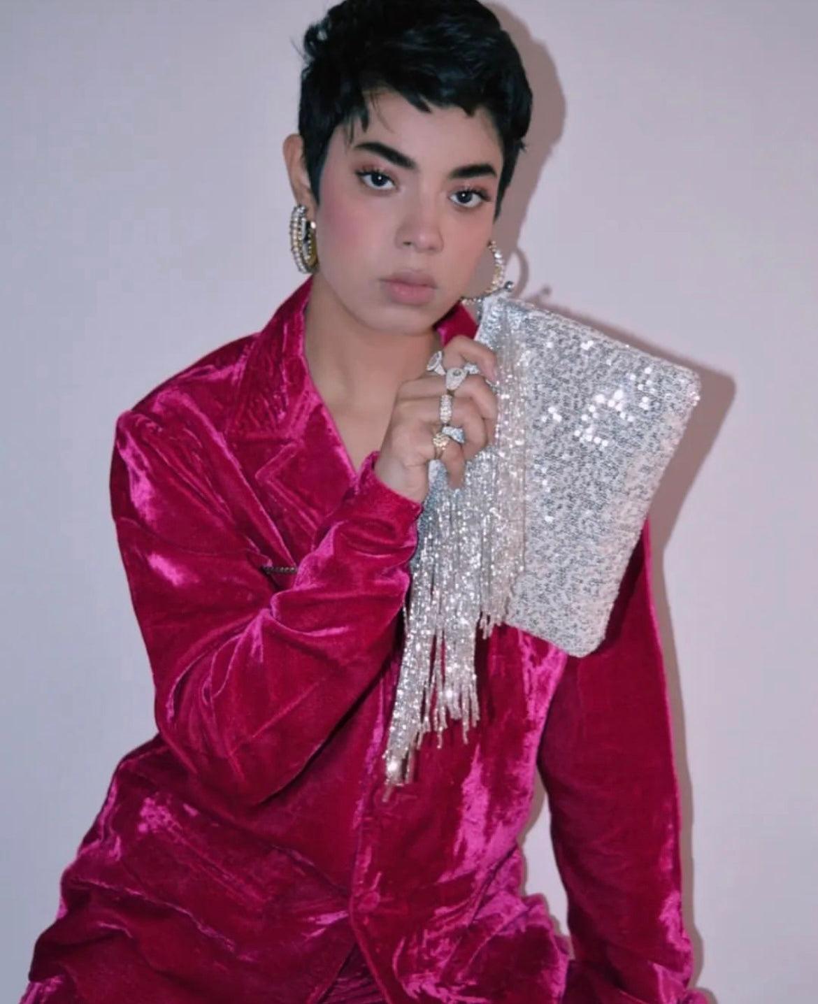 Cleopatra Sling Silver Bag - Ozel