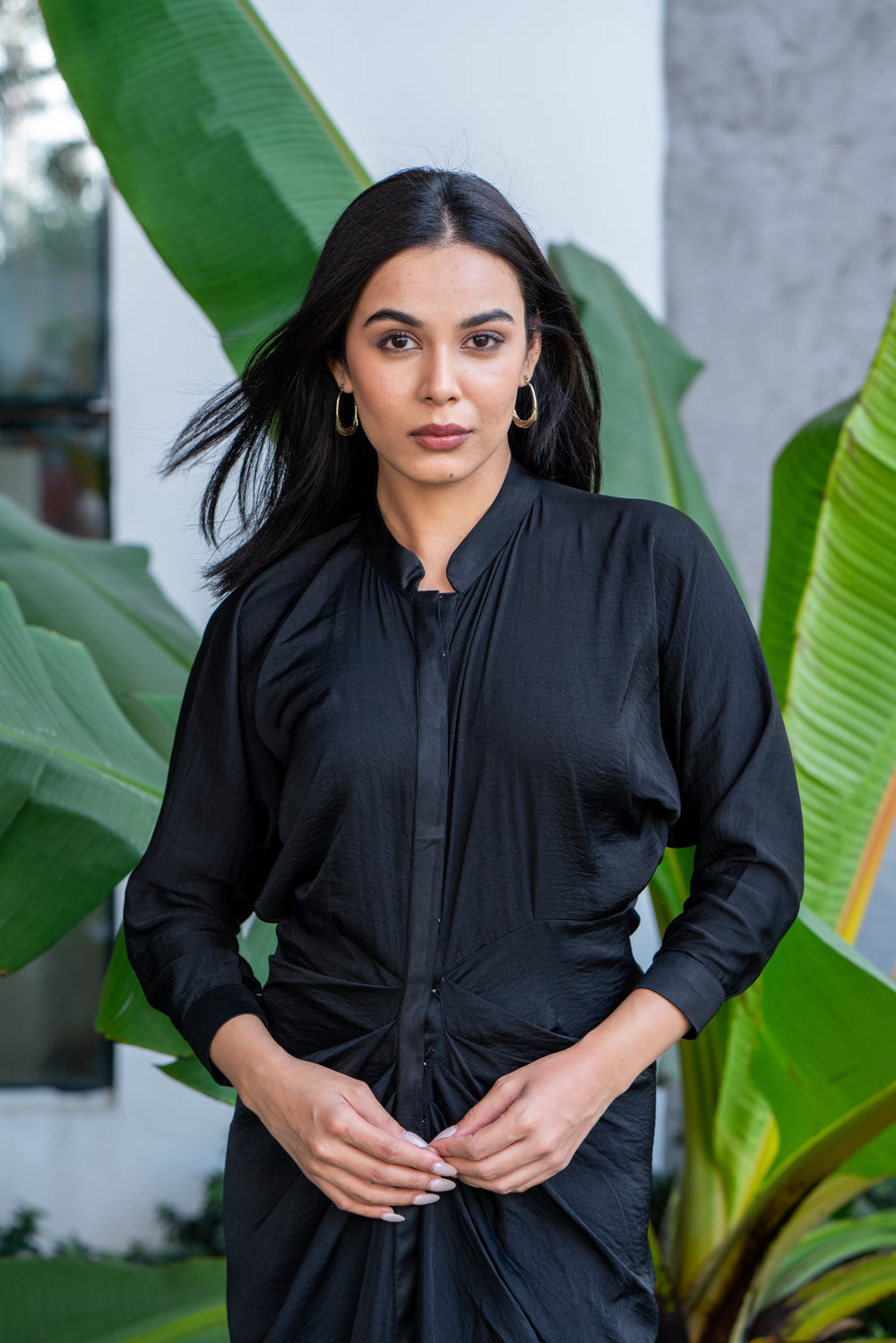 Emma drape dress – handcrafted Indian designer dress by Ozel